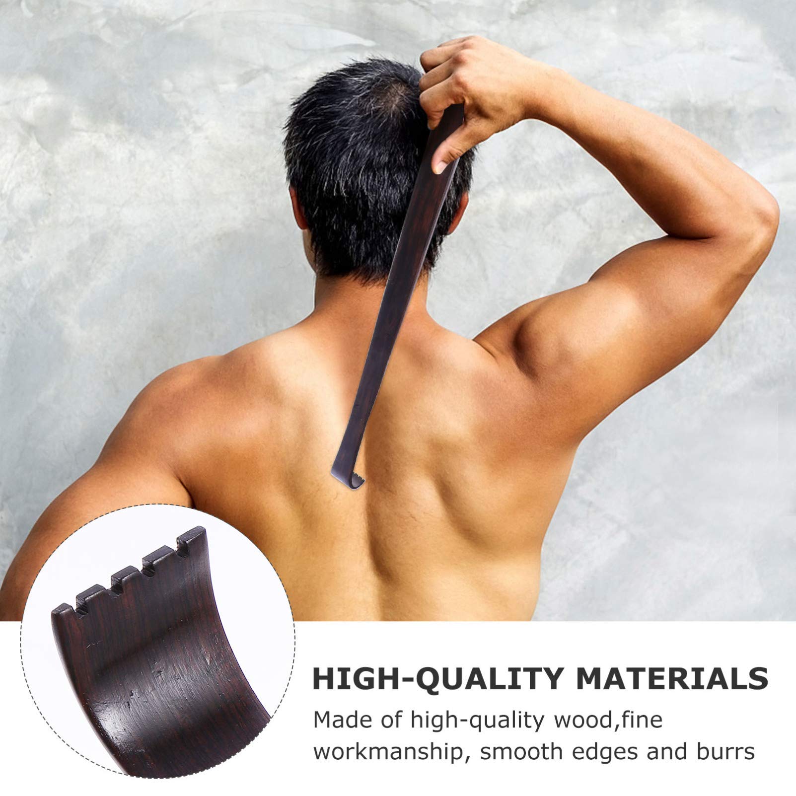2-Pack Ebony Wood Back Scratcher - Portable Wooden Massage Tool for Itch Relief, Back Massager & Body Scratcher - Perfect for Elderly, Home, Office & Travel Use