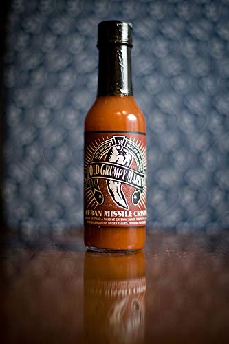 Spicy Habanero Hot Sauce - 5oz Bottle, Old Grumpy Marks Cuban Missile Crisis Flavor | Perfect for Tacos, Wings & Bloody Marys