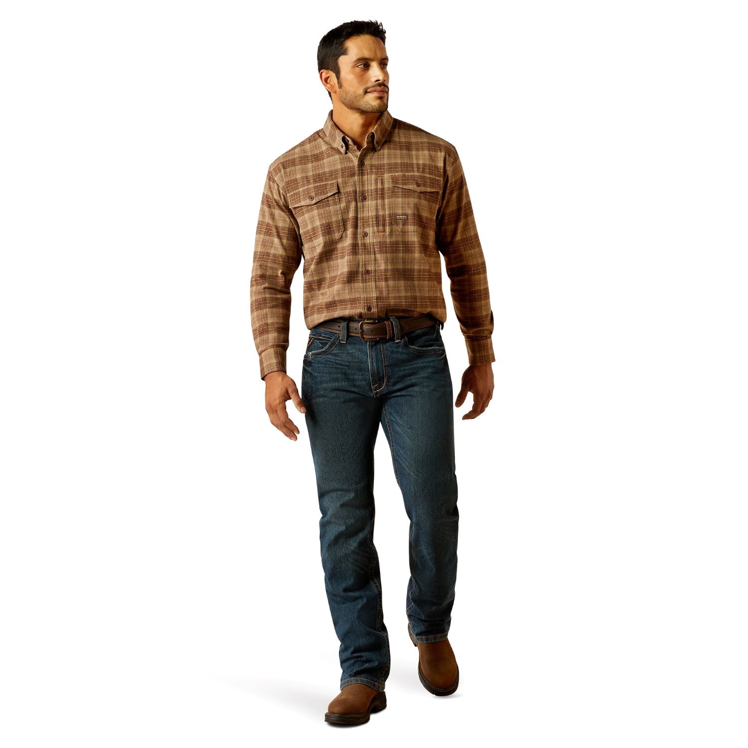 Ariat Men's Rebar Flannel DuraStretch Button Down Work Shirt - Durable & Comfortable for Outdoor Work, Hunting & Casual Wear