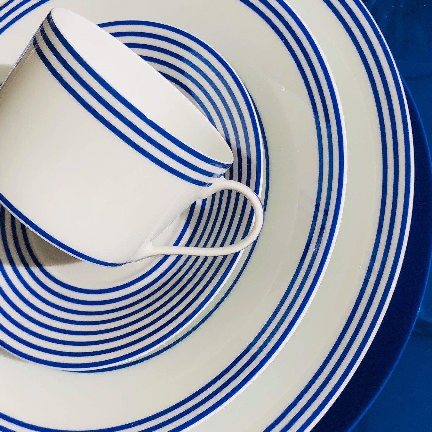 Latitudes Bleu Tea Saucer - Elegant Bone China Cup Plate for Afternoon Tea, Coffee, and Desserts | Perfect for Tea Parties, Bridal Showers & Home Decor