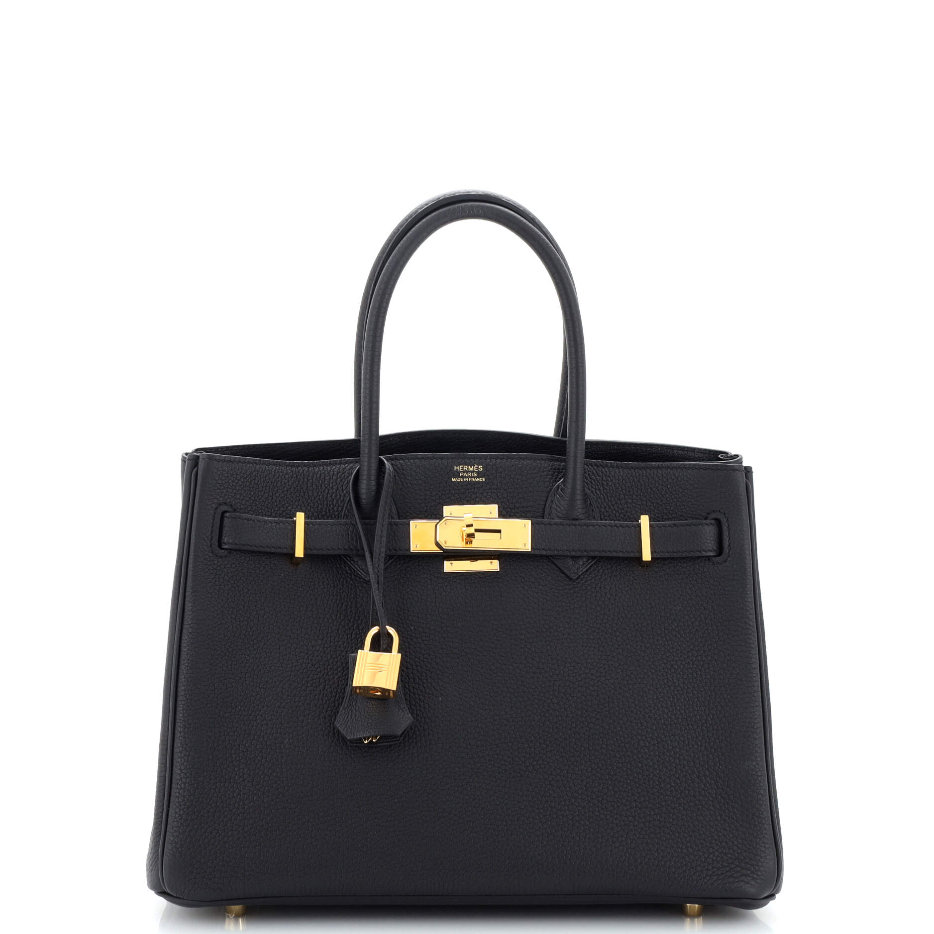 3 in 1 Birkin Bag Black Togo Leather & Swift Leather with Toile Insert & Gold Hardware 30cm - Luxury Handbag for Women, Work, Travel & Special Occasions