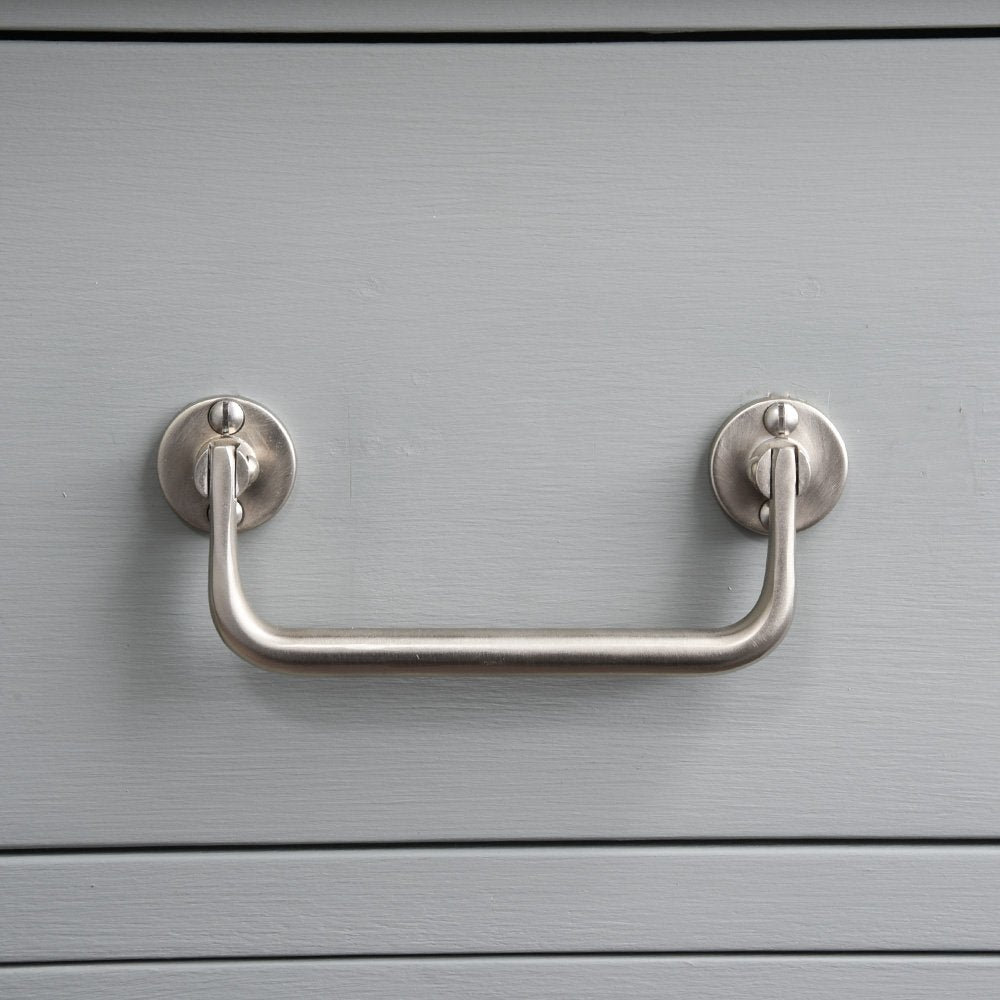 Satin Nickel Lifting Handle - Heavy Duty Cabinet Hardware for Kitchen & Bathroom - Perfect for Drawers, Cabinets and Furniture Installation