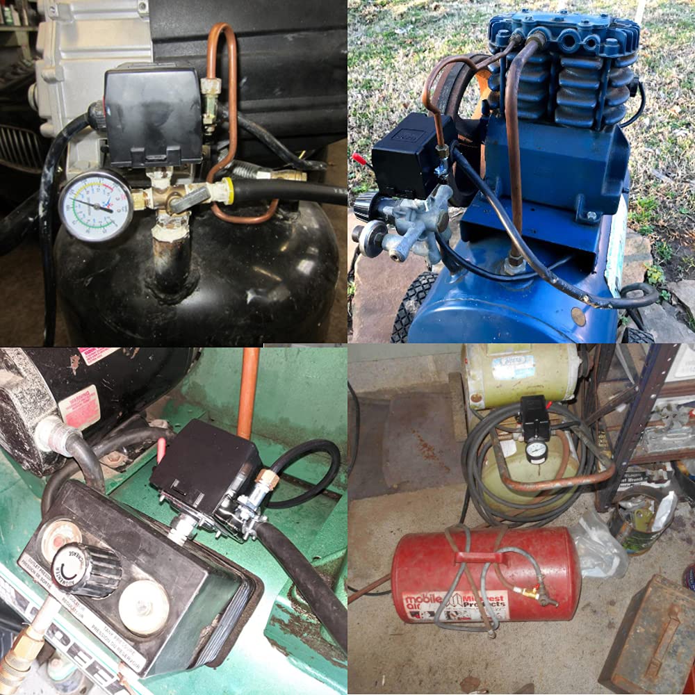 95-125 PSI Automatic Air Compressor Pressure Switch with 1 Port (0.8MPA) - Ideal for Air Pumps, Inflatable Pools, Tires & Pneumatic Tools