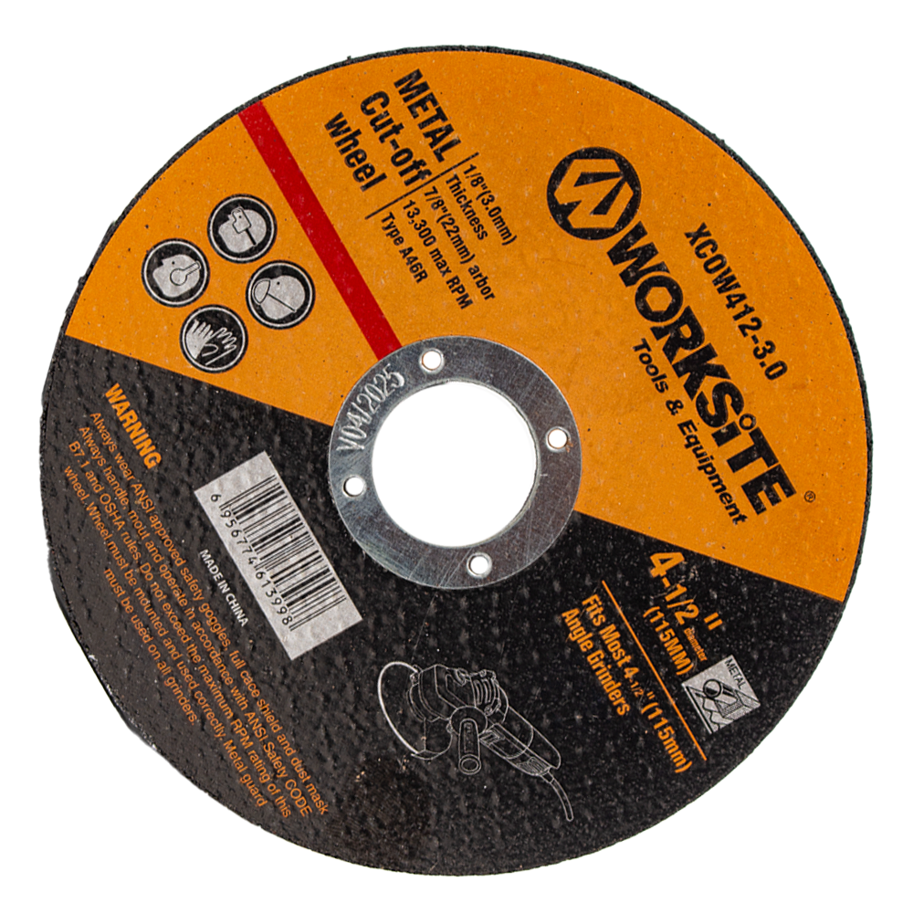 115mm WorkSite Grinding Wheel - XCOW412 - High-Performance Abrasive Disc for Metal, Concrete & Stone Cutting - Ideal for DIY Projects, Construction & Workshop Use