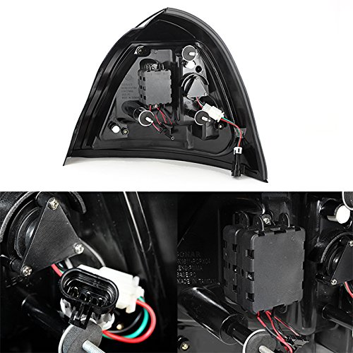 AKKON Black Bezel LED Tail Lights Replacement Pair for 2004-2008 Pontiac Grand Prix - Left & Right Brake Lamps - Enhances Night Visibility & Safety