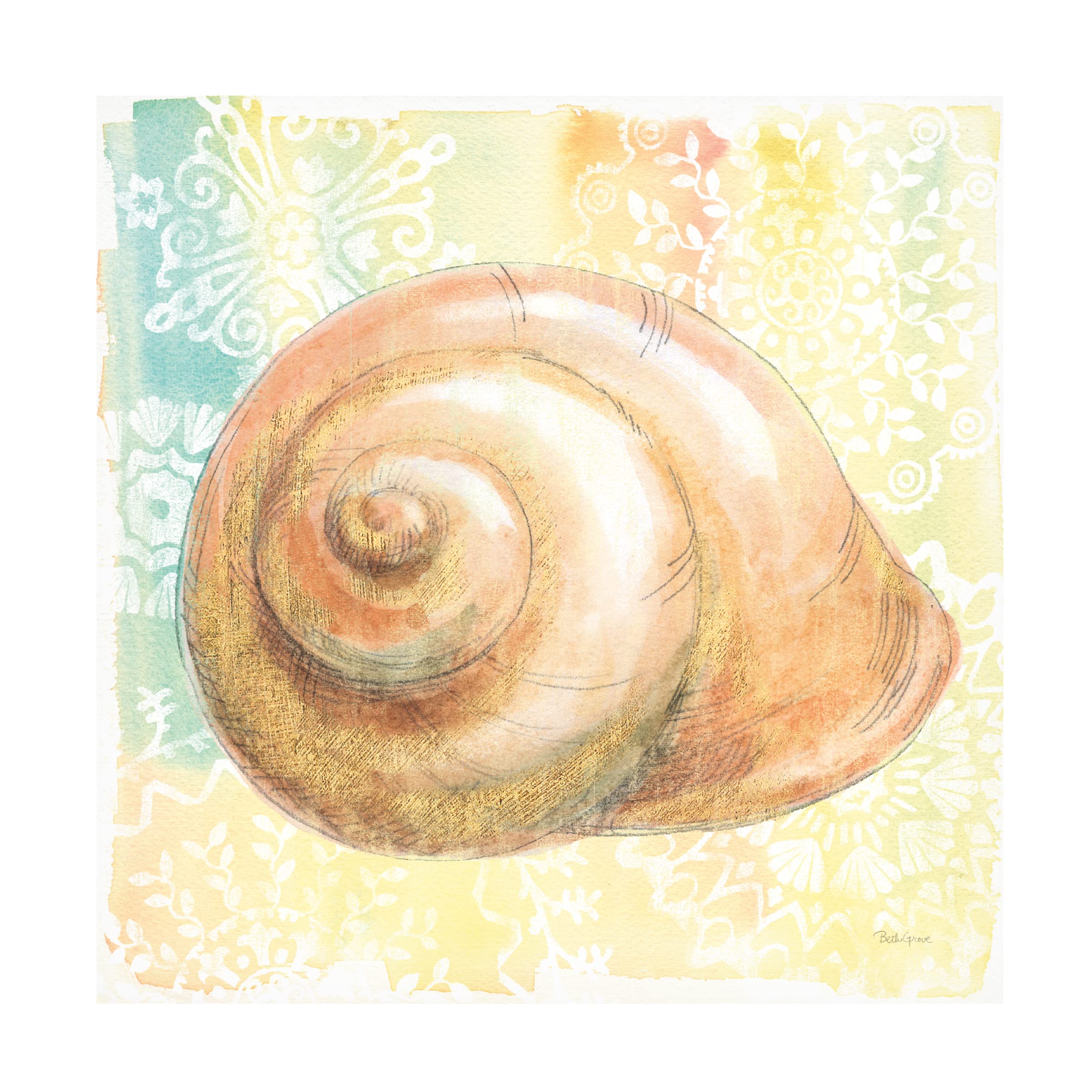 Beth Grove 'Golden Treasures I' Canvas Wall Art Print - Modern Home Decor for Living Room, Bedroom & Office | Trademark Fine Art Collection