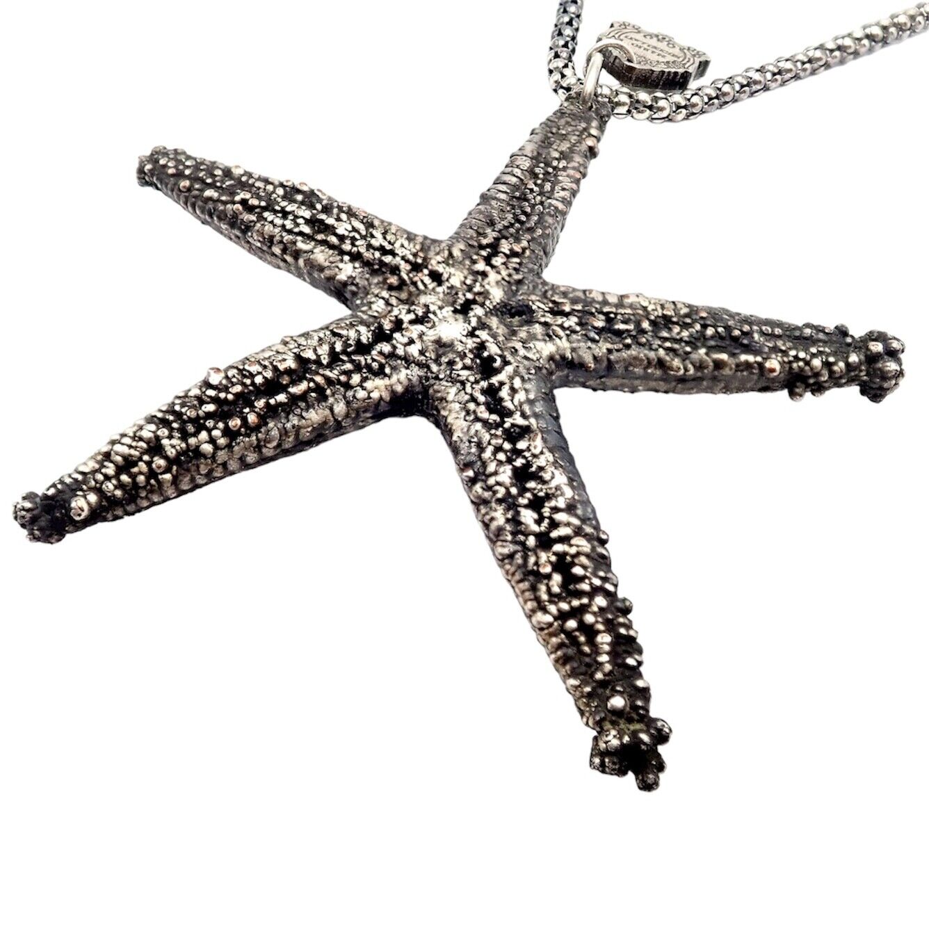 Vintage Mario Buccellati Sterling Silver Large Starfish Statement Necklace - Rare Collectible Jewelry for Women, Perfect for Beach Weddings & Summer Fashion