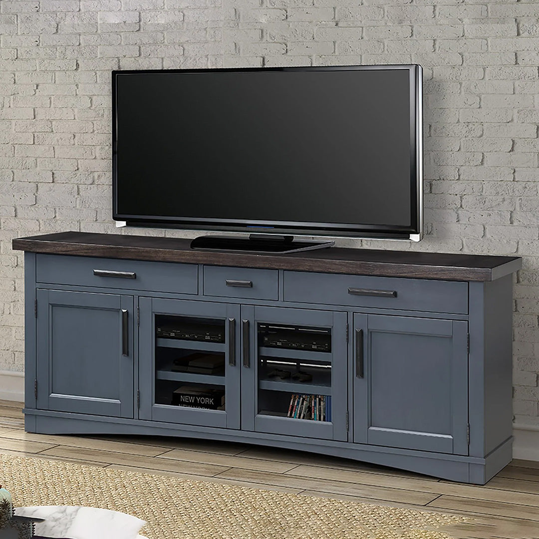 Modern Roots TV Stand with Storage - Rustic Wood Entertainment Center for Living Room - Perfect for TVs up to 65