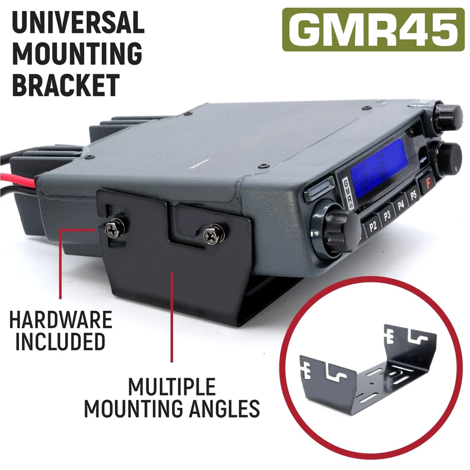 GMR45 High Power GMRS Band Mobile Radio Kit with Antenna - Long Range Communication for Off-Road, RV & Emergency Preparedness