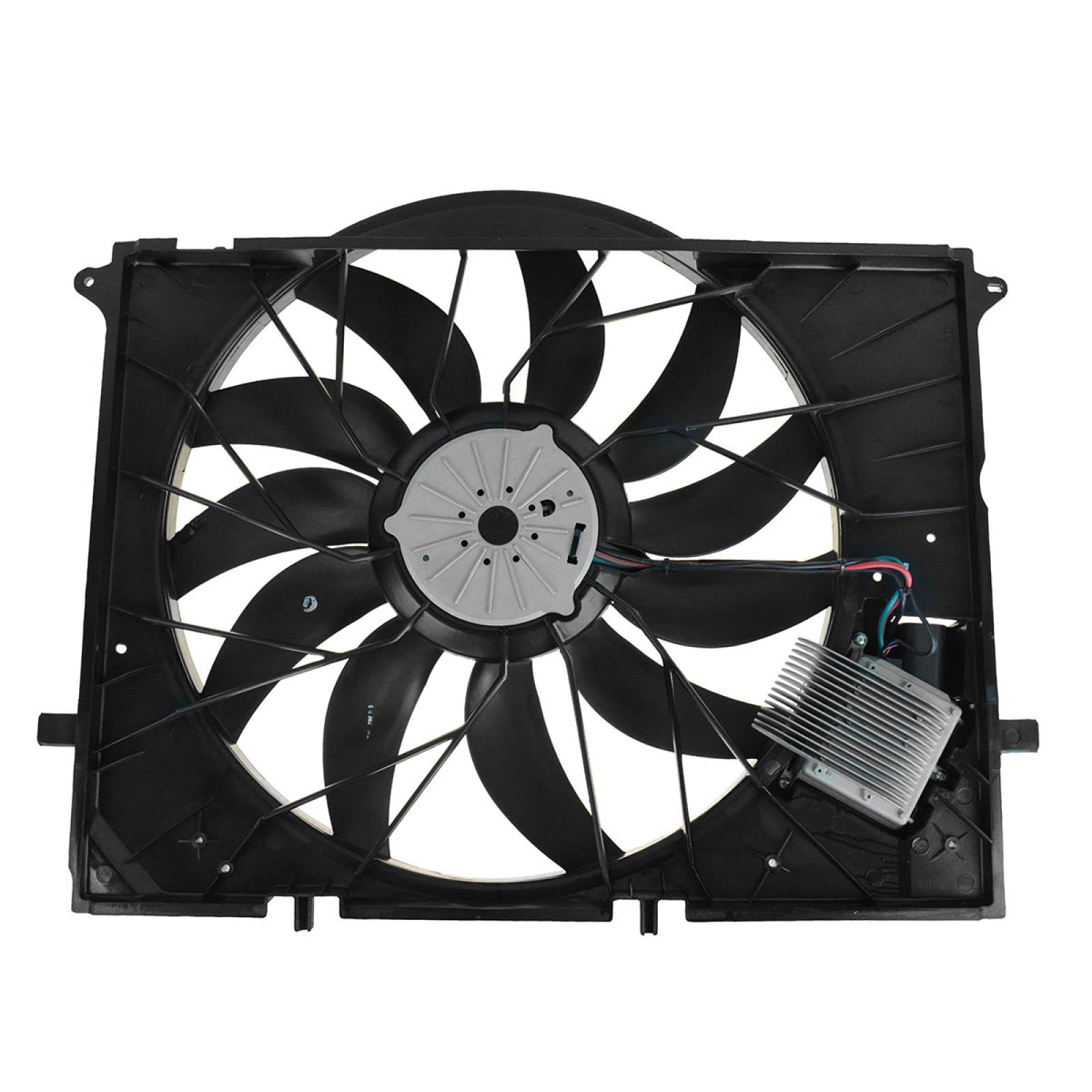 TRQ Radiator Cooling Fan Assembly Compatible with 2003-2006 Mercedes-Benz CL500, 2002 CL55 AMG, 2006 S350, 2001-2006 S430/S500, 2001-2002 S55 AMG (MB3115115) - High Performance Cooling Solution for Mercedes-Benz Luxury Sedans & Coupes