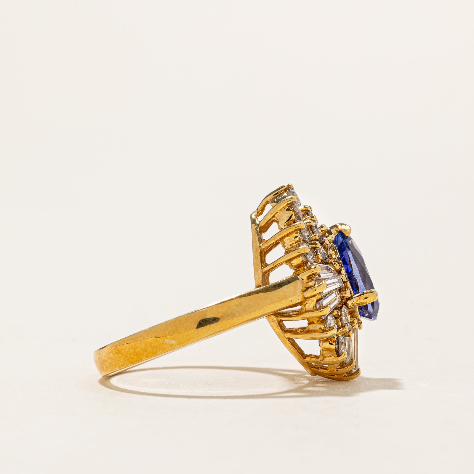 Exquisite 1.45ct Tanzanite & 1.08ctw Diamond Cocktail Ring - Size 6.5 | Elegant Jewelry for Evening Parties, Weddings & Special Occasions