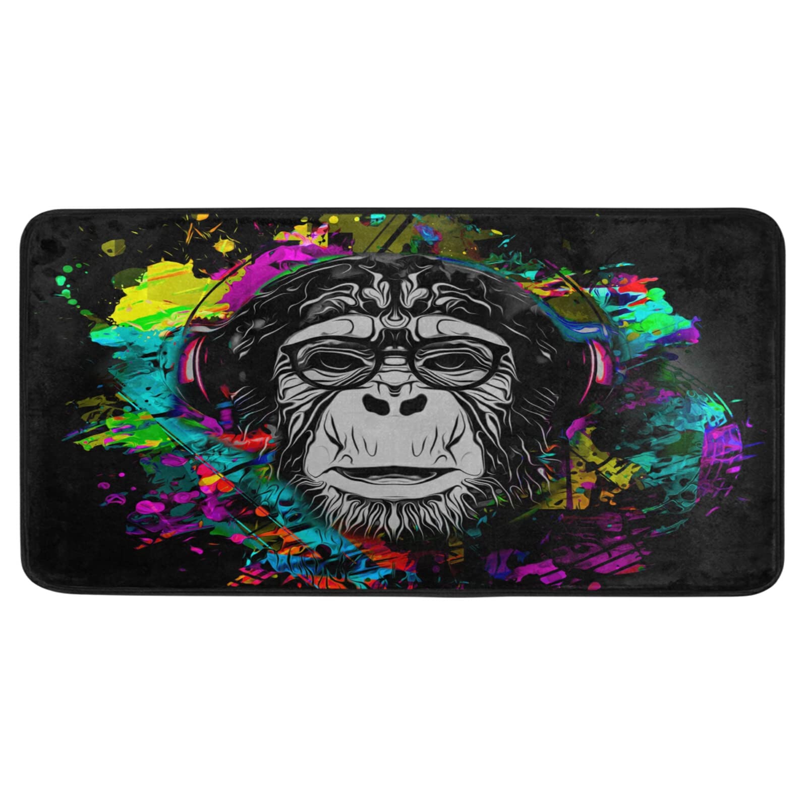 Colorful Monkey Kitchen Rug - Anti-Fatigue, Non-Slip Mat for Kitchen & Bathroom