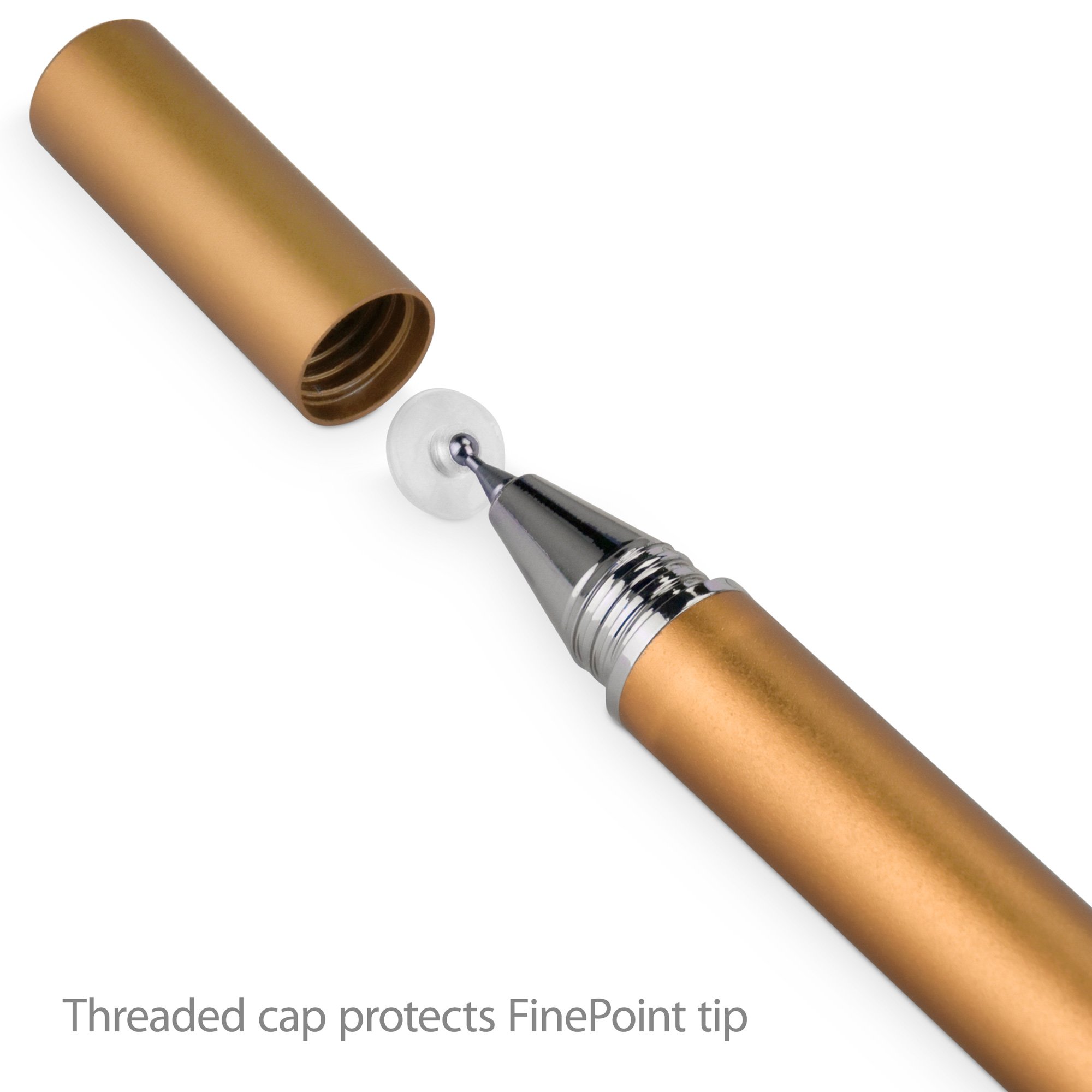 BoxWave FineTouch Capacitive Stylus Pen for Monoprice MP10 Mini 3D Printer - Super Precise Stylus with Champagne Gold Finish | Perfect for 3D Printing, Drawing & Touchscreen Navigation