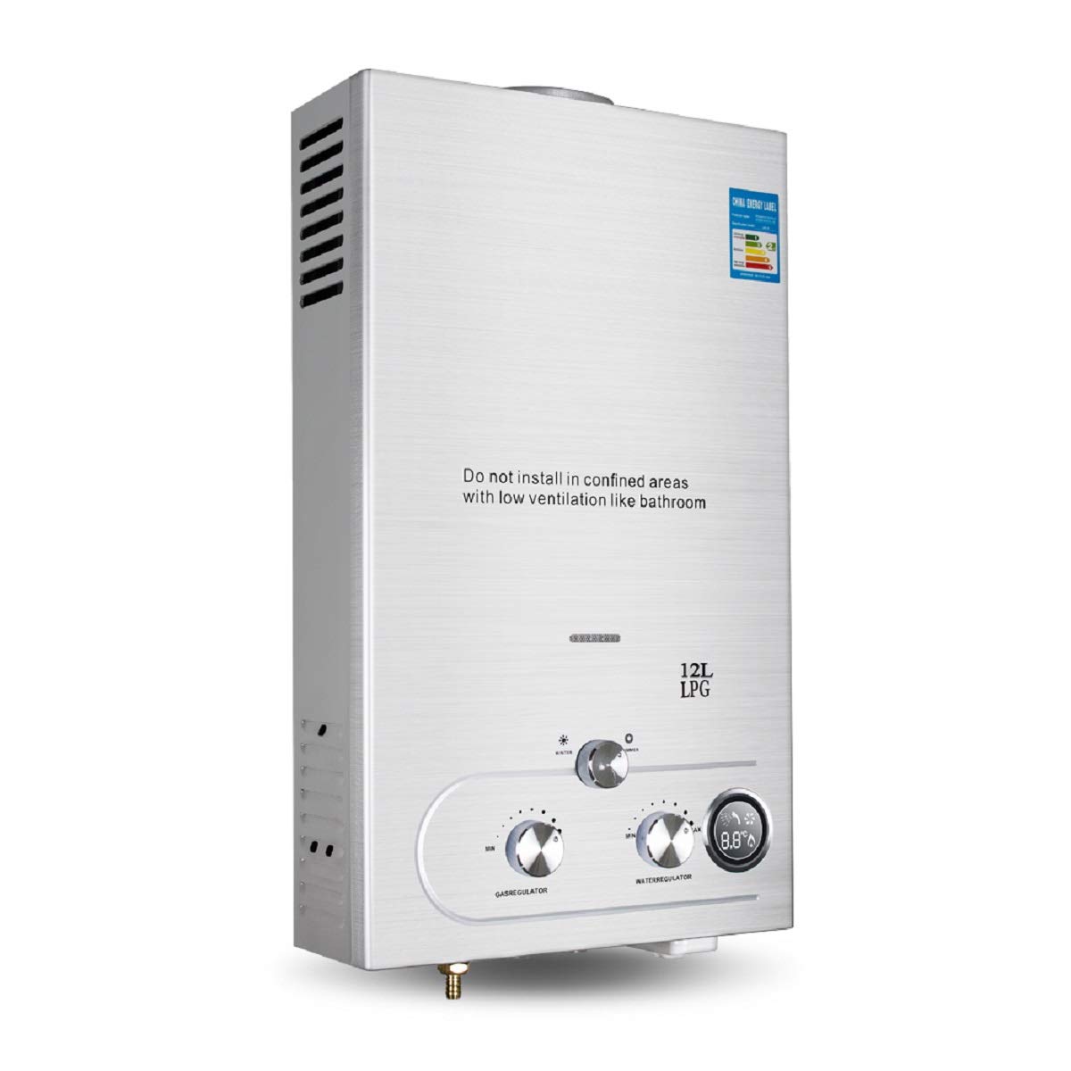 12L Tankless Propane Water Heater - Instant Hot Water for Bathroom, Shower & Kitchen | LPG Gas Powered, Energy Efficient, On-Demand Heating for Home & RV Use