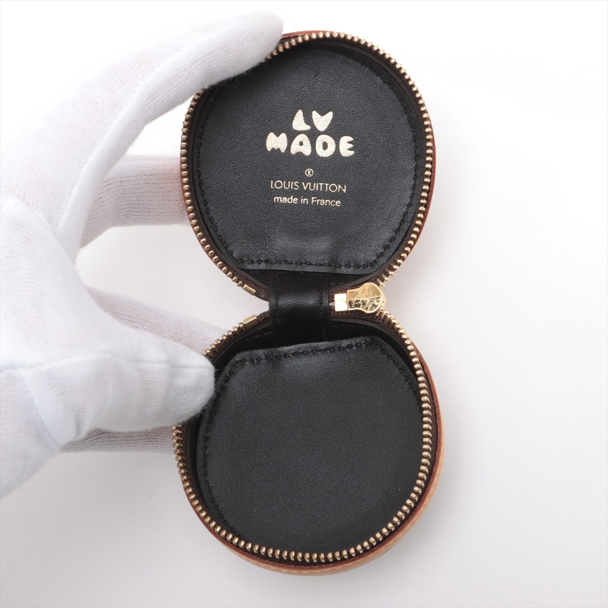 Louis Vuitton x NIGO Monogram Round Earphone Case - Luxury Designer Headphone Storage for AirPods & Wireless Earbuds - Perfect for Travel, Gym & Daily Use