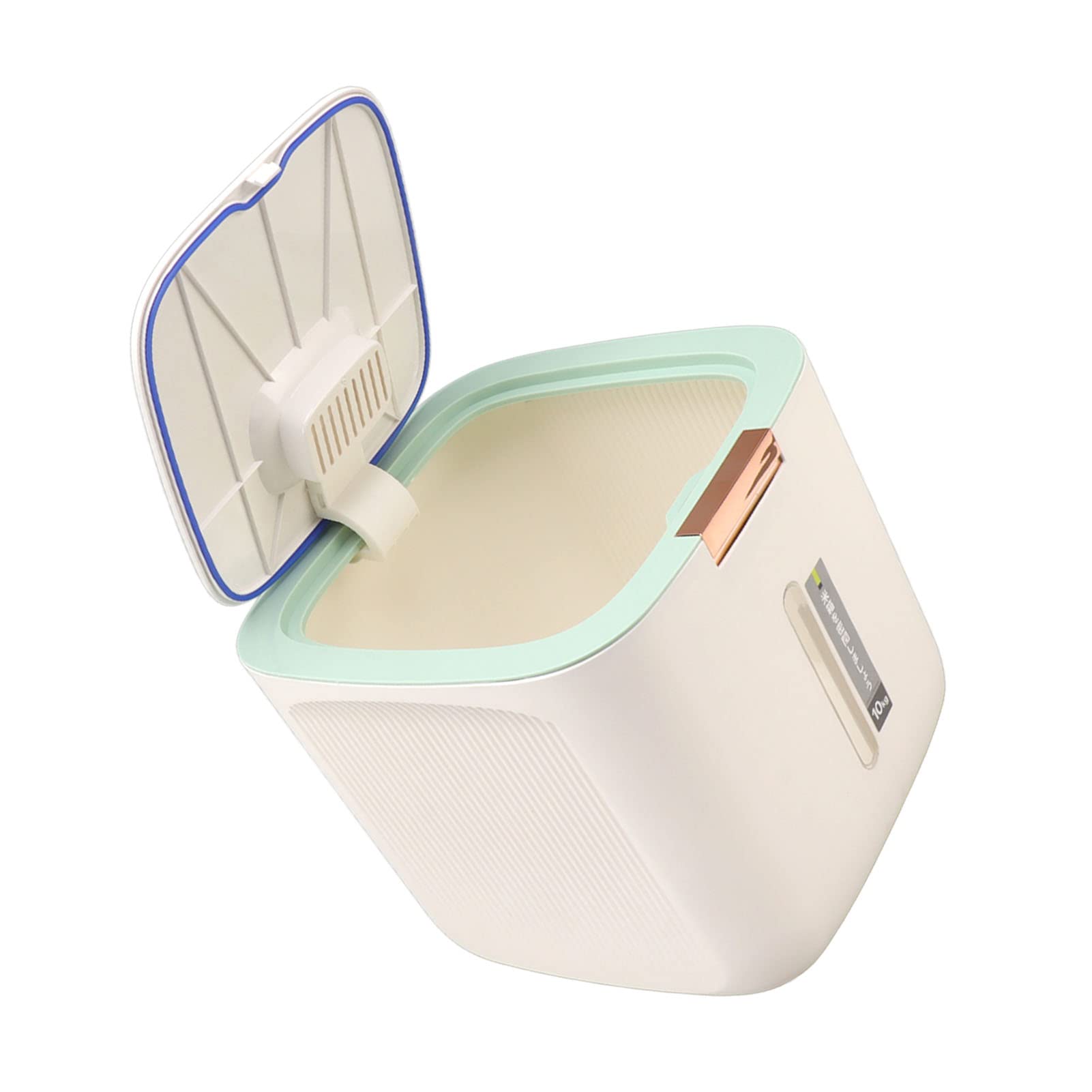 22lb Airtight Food Storage Container with Lid & Measuring Cup - Moisture Proof Cereal Grain Storage Box for Rice, Beans, Flour & Pet Food - Perfect for Kitchen Pantry Organization & Bulk Food Storage (Light Green)