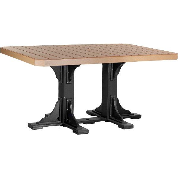 4ft x 6ft Rectangular Folding Table - Poly Plastic Outdoor Picnic Party Table - Portable Lightweight for Camping, BBQs, and Events