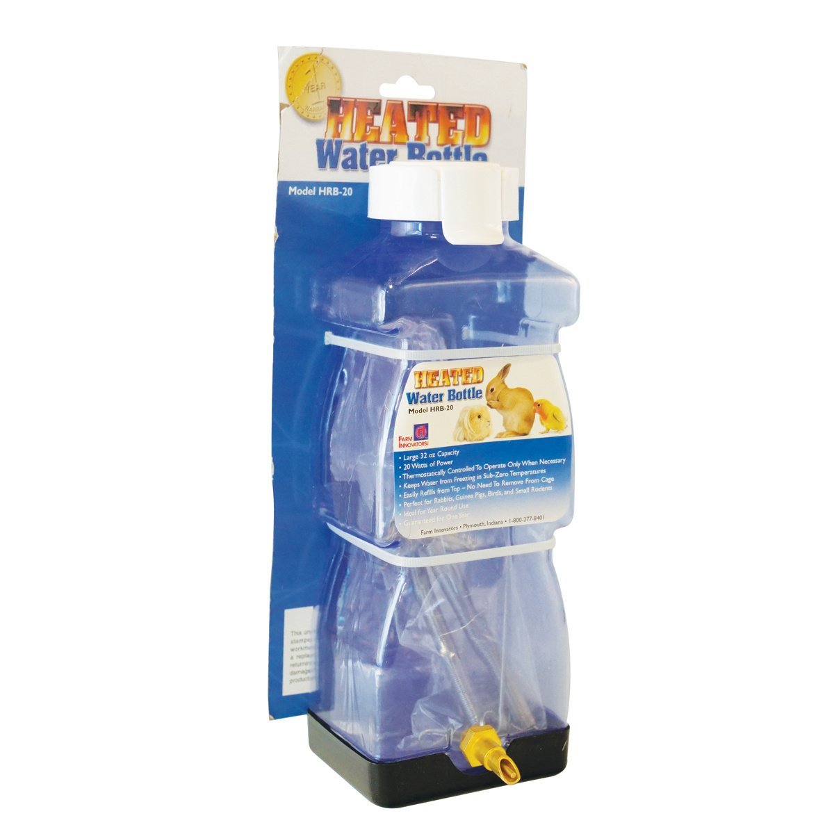 Farm Innovators™ 32 oz Heated Water Bottle - Keep Pets Hydrated in Winter | Outdoor & Indoor Use for Dogs, Cats, and Livestock