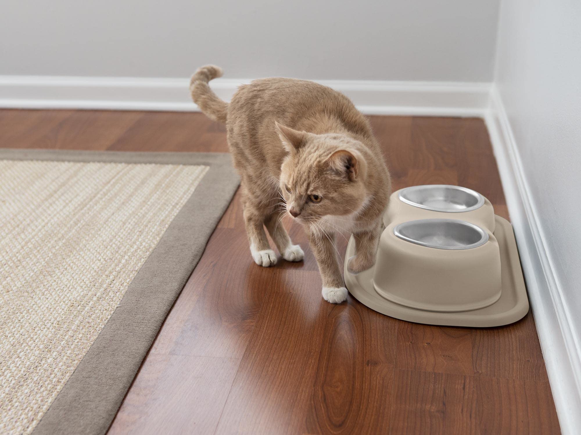 WeatherTech Double High Elevated Pet Feeding System - 6 Inch High Tan Dog & Cat Bowls (DHC3206TNTN) - Perfect for Large Breed Dogs & Senior Pets with Joint Issues