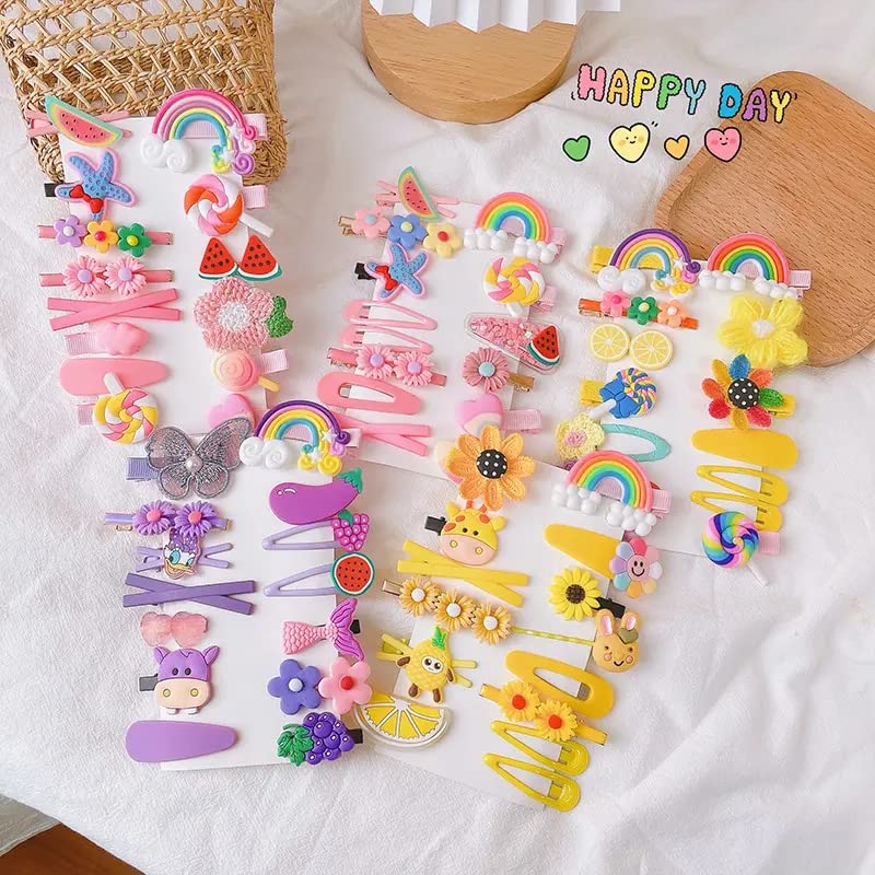 **DIVERSA Unicorn Hair Clips for Girls - Rainbow Cute Hair Accessories, Barrettes, Small Hair Pins for Toddlers, Teens, Kids (14-Piece Pack, Random Designs) - Perfect for Parties, School, and Everyday Wear**