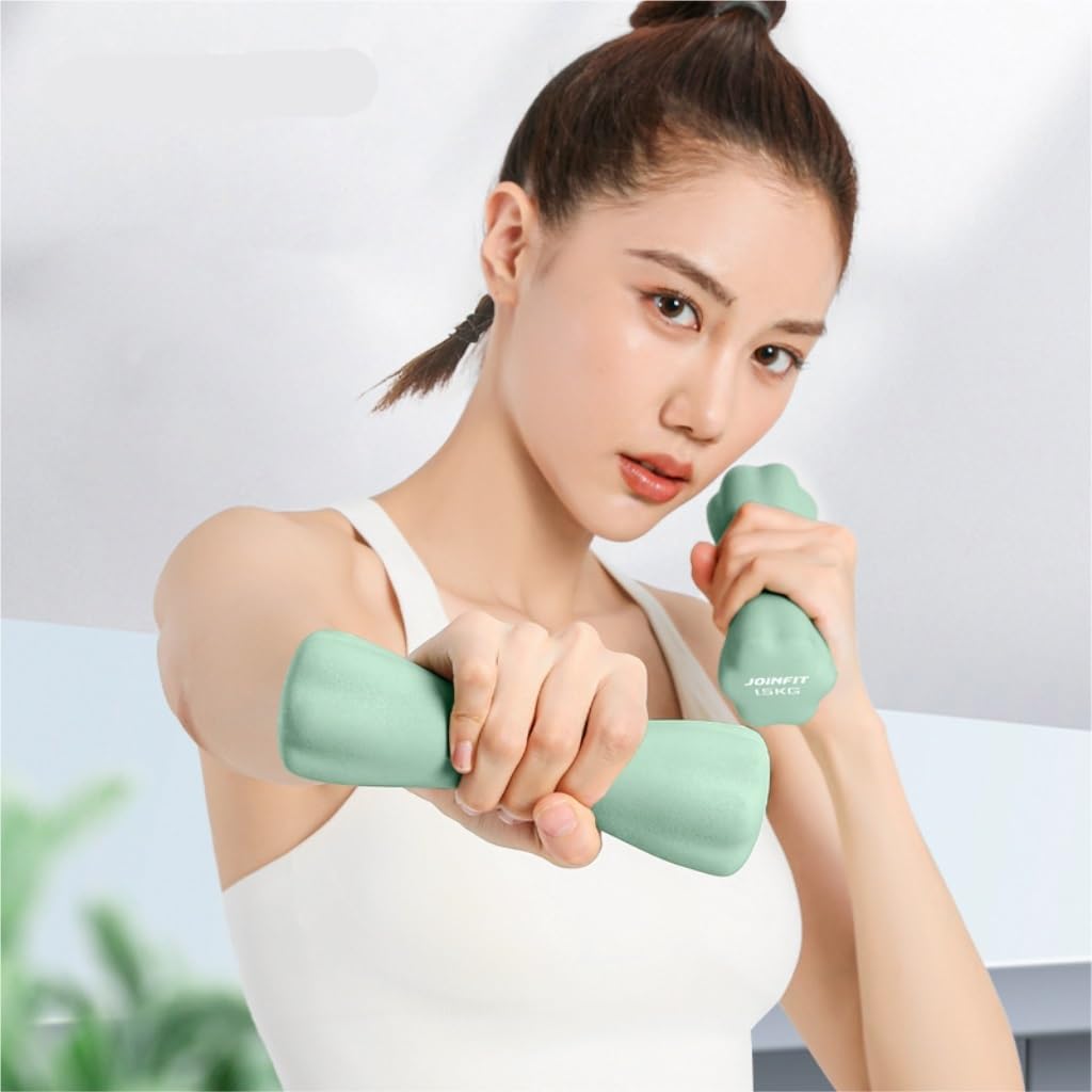 Hexagonal Dumbbells for Women - Home Fitness Equipment Set with Plastic Coated Hand Weights for Strength Training, Toning & Workouts - Perfect for Home Gym, Bedroom & Small Spaces