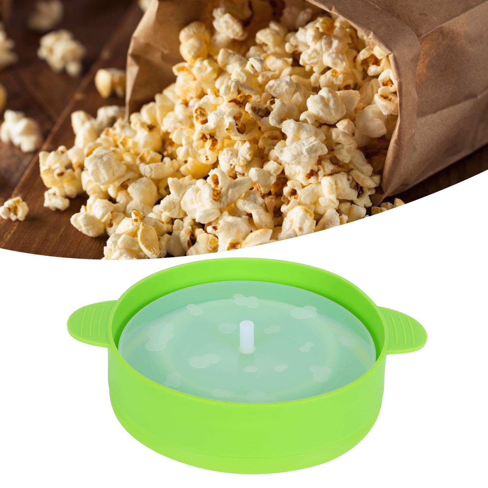 Foldable Hot Air Microwave Popcorn Maker Bowl with Handle - BPA-Free, Eco-Friendly Popcorn Popper for Healthy Snacking - Perfect for Movie Nights, Parties & Family Gatherings (Green)