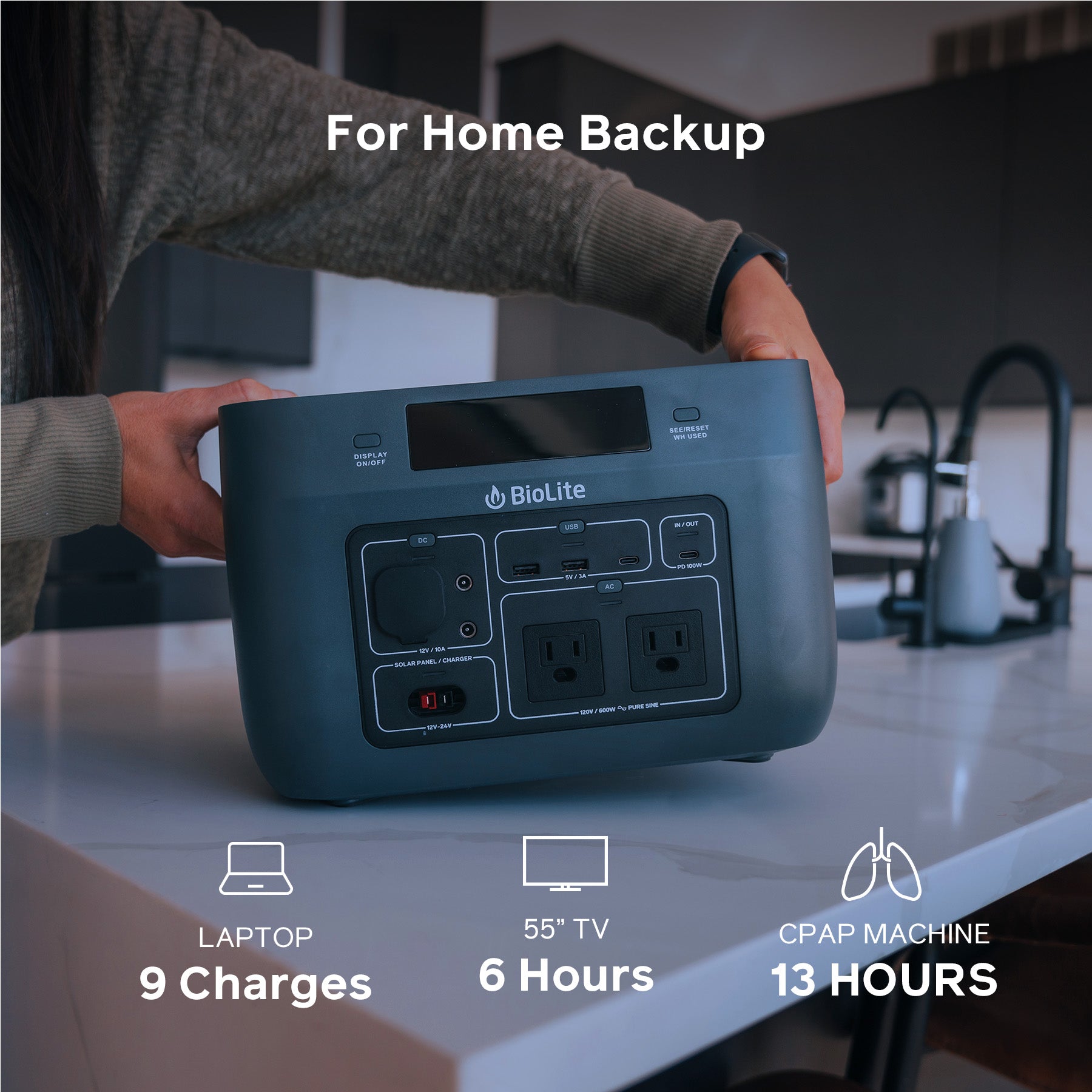 BaseCharge 600 Portable Power Station - 600W/500Wh Solar Generator for Camping, RV, Emergencies & Outdoor Adventures - Fast Charging, Lightweight & Quiet Backup Battery for Home & Travel