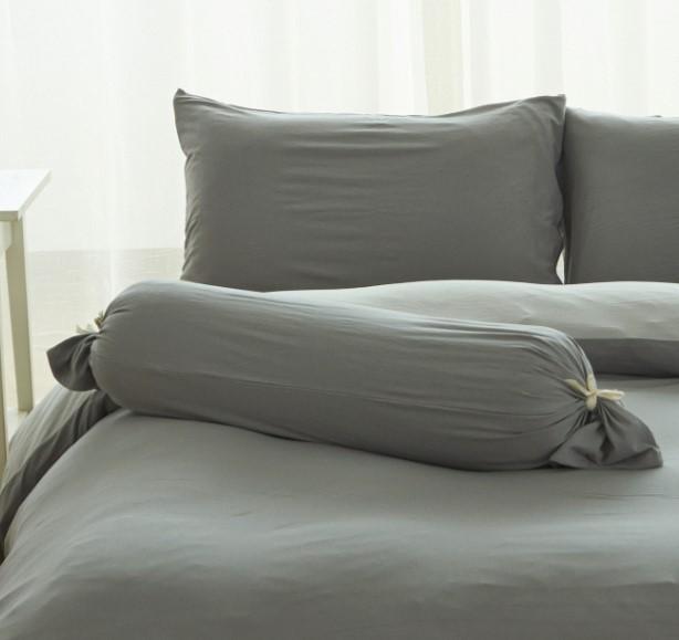 Premium Cotton Pure™ Ash Grey Jersey Bolster Pillow Case - Soft & Breathable for Bed, Sofa, and Travel Comfort
