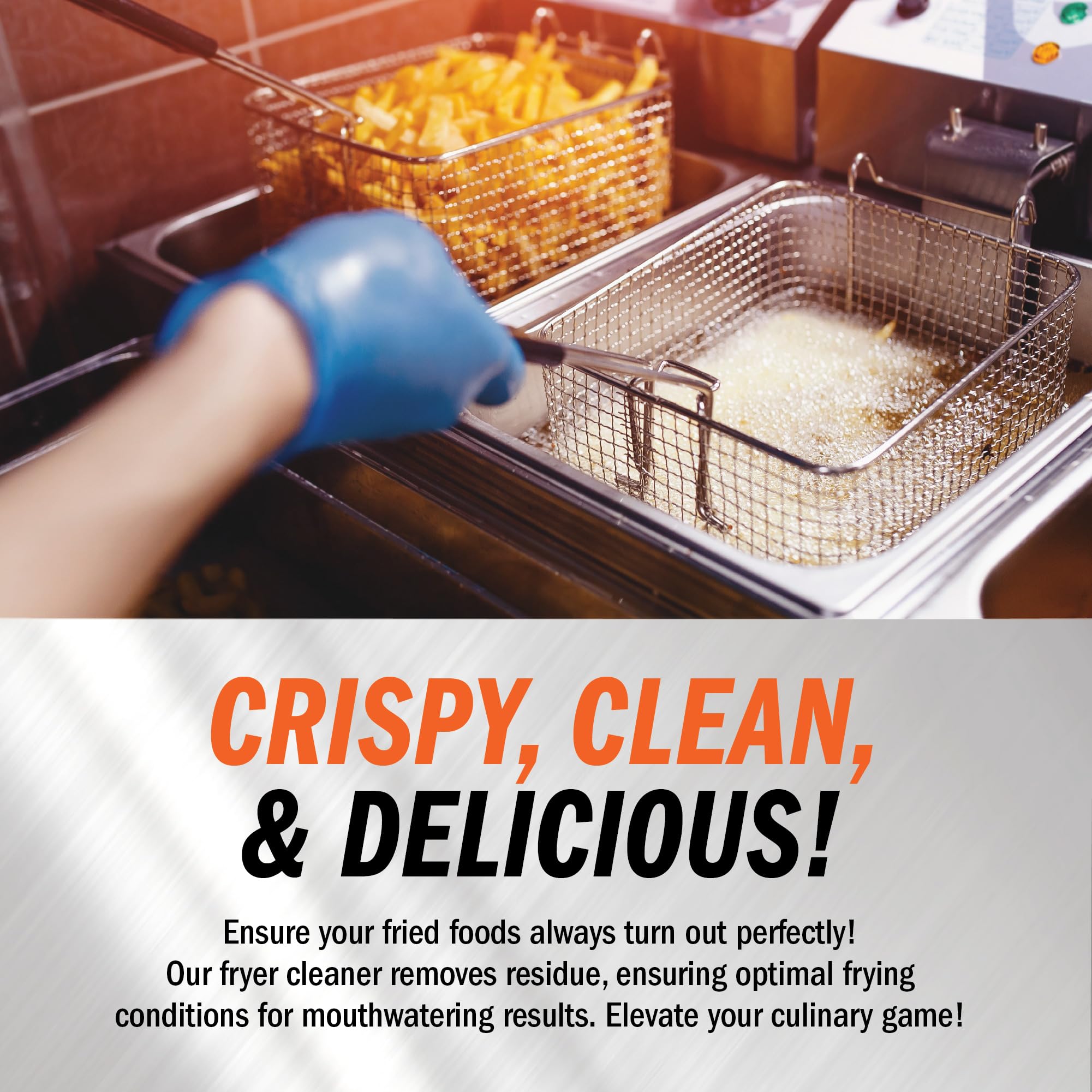 Commercial Strength Fryer Cleaner Powder - 8-lbs (Pack of 4) - 84 Cleanings - Deep Fryer Boil Out Concentrate - Removes Burnt-On Grease & Organic Residue - Ideal for Restaurant, Food Truck & Commercial Kitchen Deep Fryer Maintenance