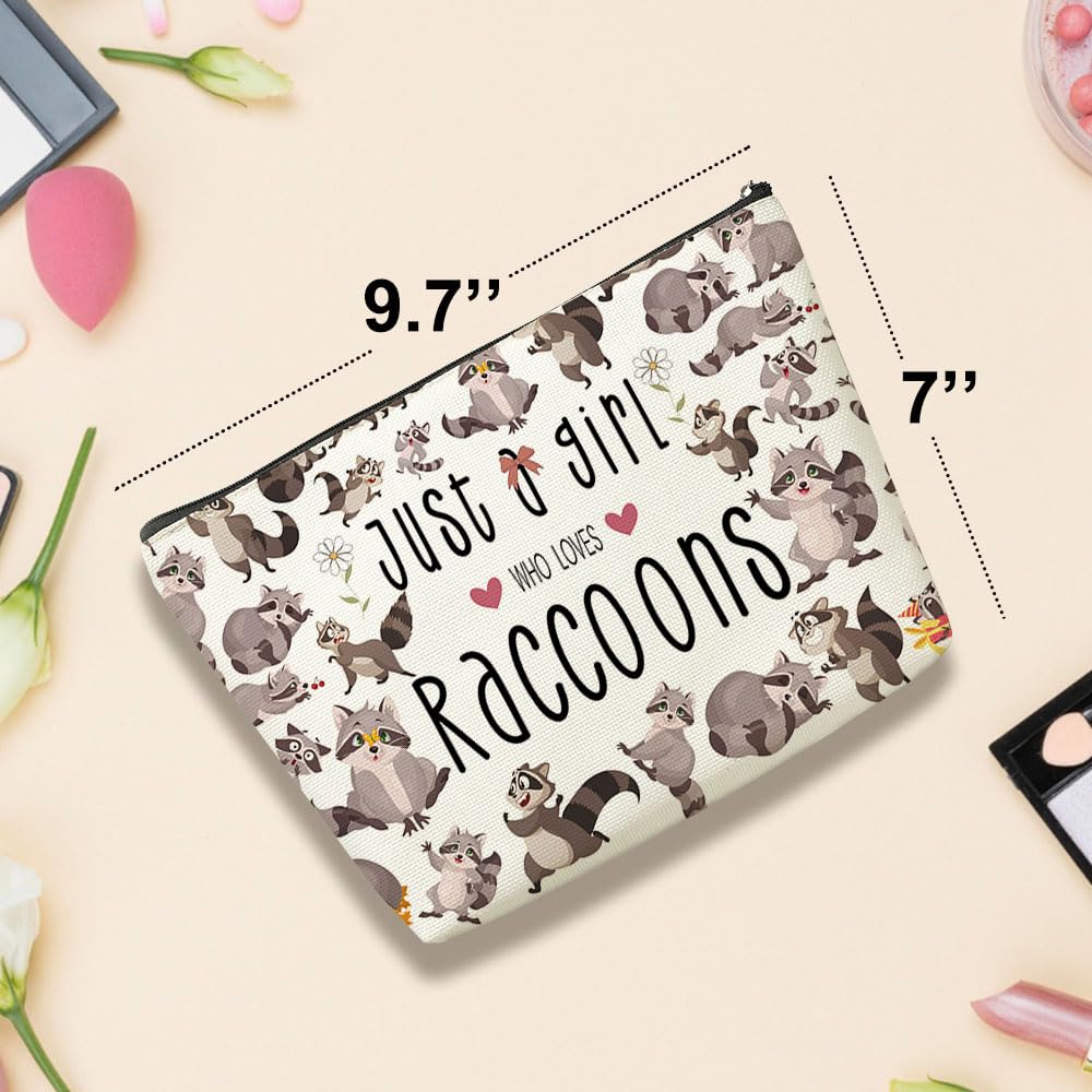 Cute Raccoon Makeup Bag - Perfect Gift for Women & Girls Who Love Raccoons - Funny Christmas Birthday Present for Teens, Best Friend, Daughter, BFF, Sister - Waterproof Cosmetic Case for Travel, School & Daily Use