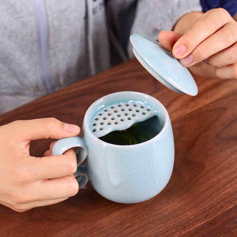 Premium Handcrafted Ice Crack Five Kilns Chinese Tea Cup - Authentic Ceramic Tea Cup for Gongfu Tea, Matcha, Herbal Tea - Perfect for Home, Office & Tea Ceremonies