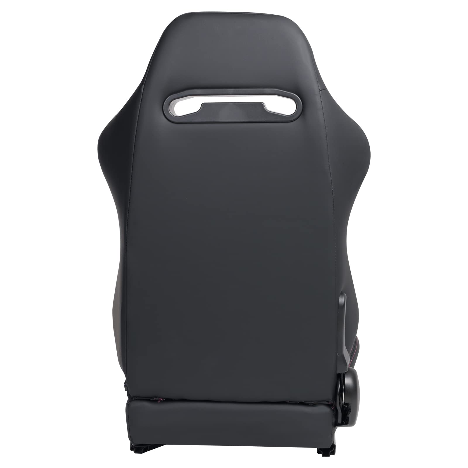 High-Performance PVC Leather Racing Bucket Seats - Pair with Dual Sliders (Black with Pink Stitching) - Perfect for Sports Cars, Gaming Chairs & Racing Simulators