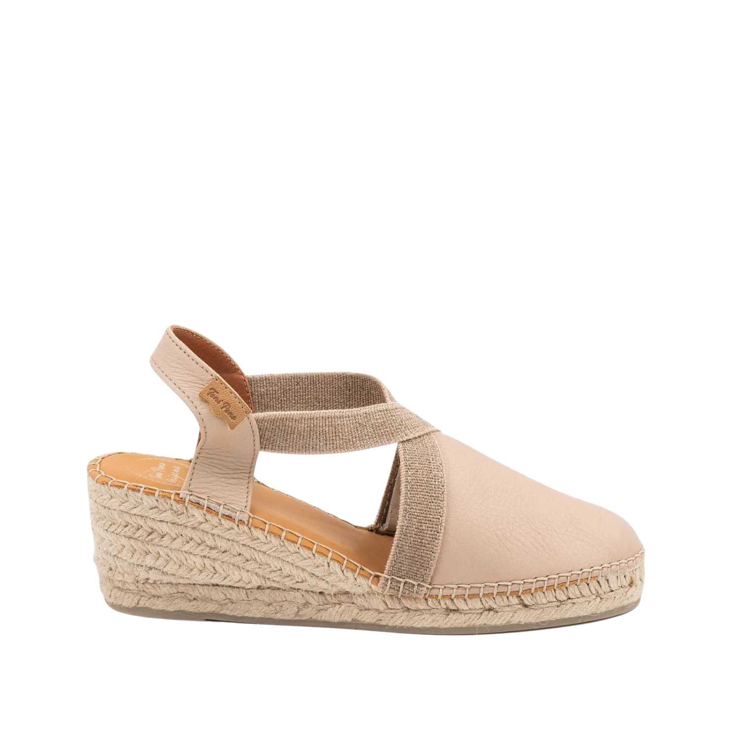 Women's Plain Leather Wedge Espadrilles - Comfortable Casual Summer Shoes for Beach, Vacation & Everyday Wear | Tossa