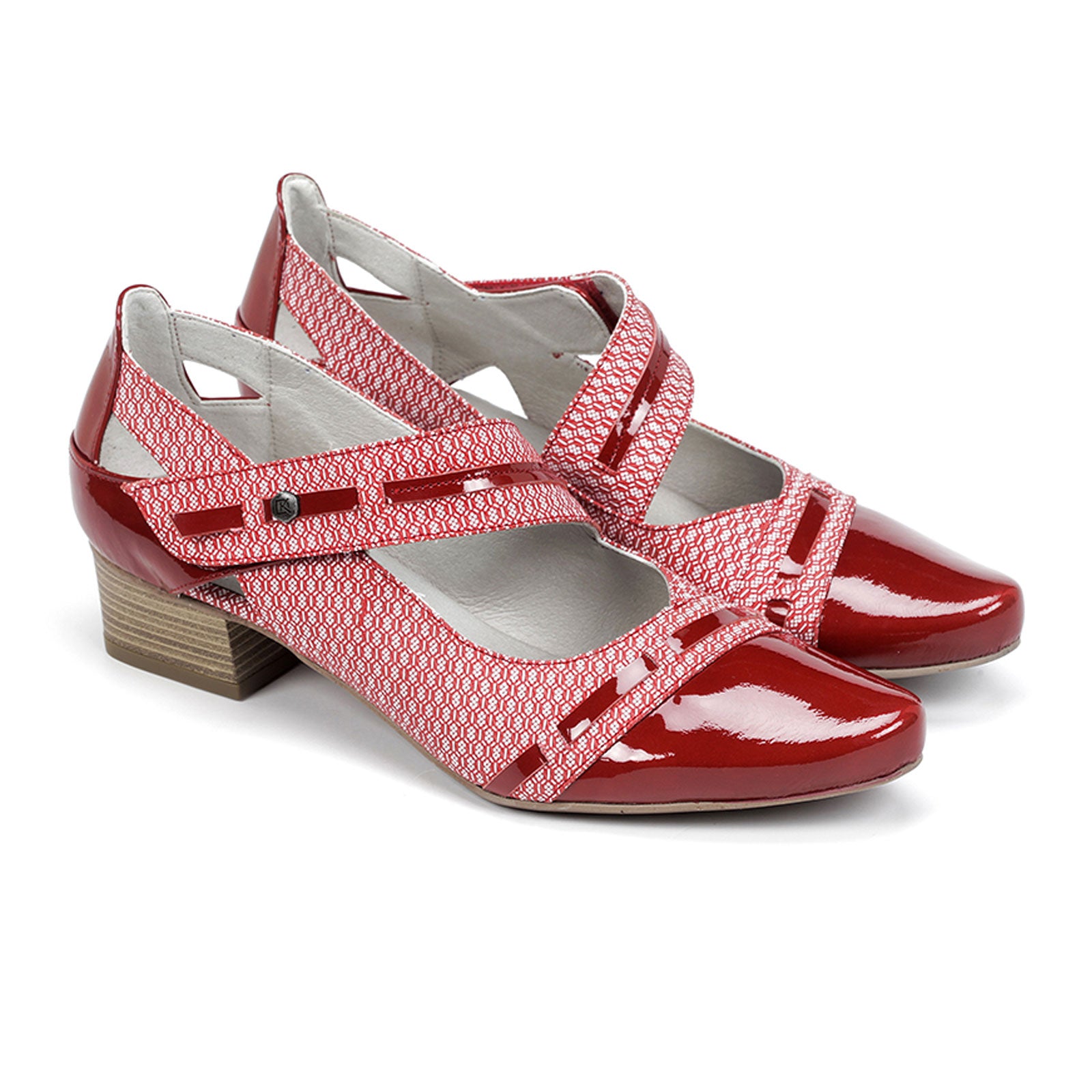 Dorking Tucan D8497 Women's Heeled Mary Jane Shoes in Red | Comfortable & Stylish for Work, Parties & Special Occasions