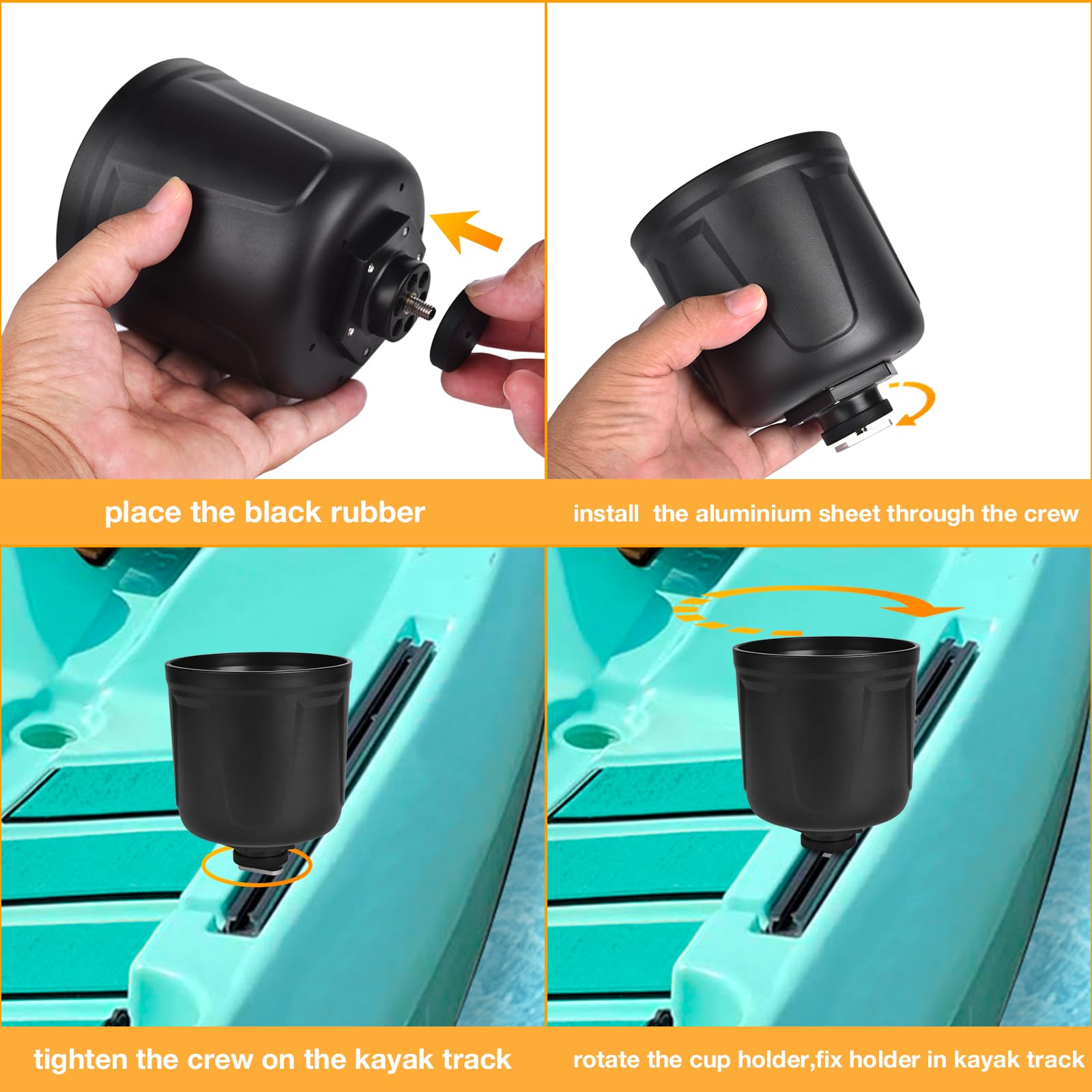 **Kayak Cup Holder - Multifunctional Water Bottle Holder & Lures Storage for Kayak Fishing Accessories | Track Mount Installation | Perfect for Fishing, Camping & Outdoor Adventures**