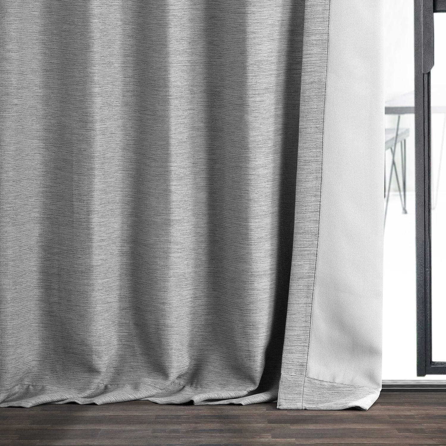 Vista Grey Textured Bellino Blackout Curtains for Bedroom - Thermal Insulated Noise Reducing Drapes for Living Room & Nursery