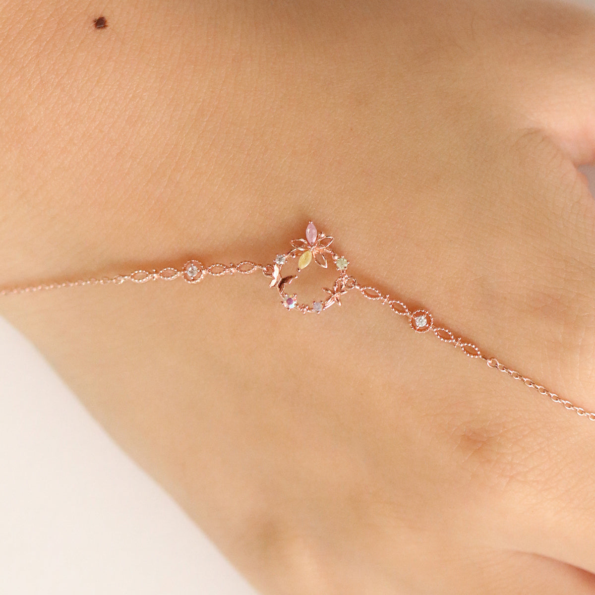 Butterfly Flower Cubic Zirconia Bracelet for Women - Elegant Fashion Jewelry Gift for Birthday, Anniversary & Special Occasions