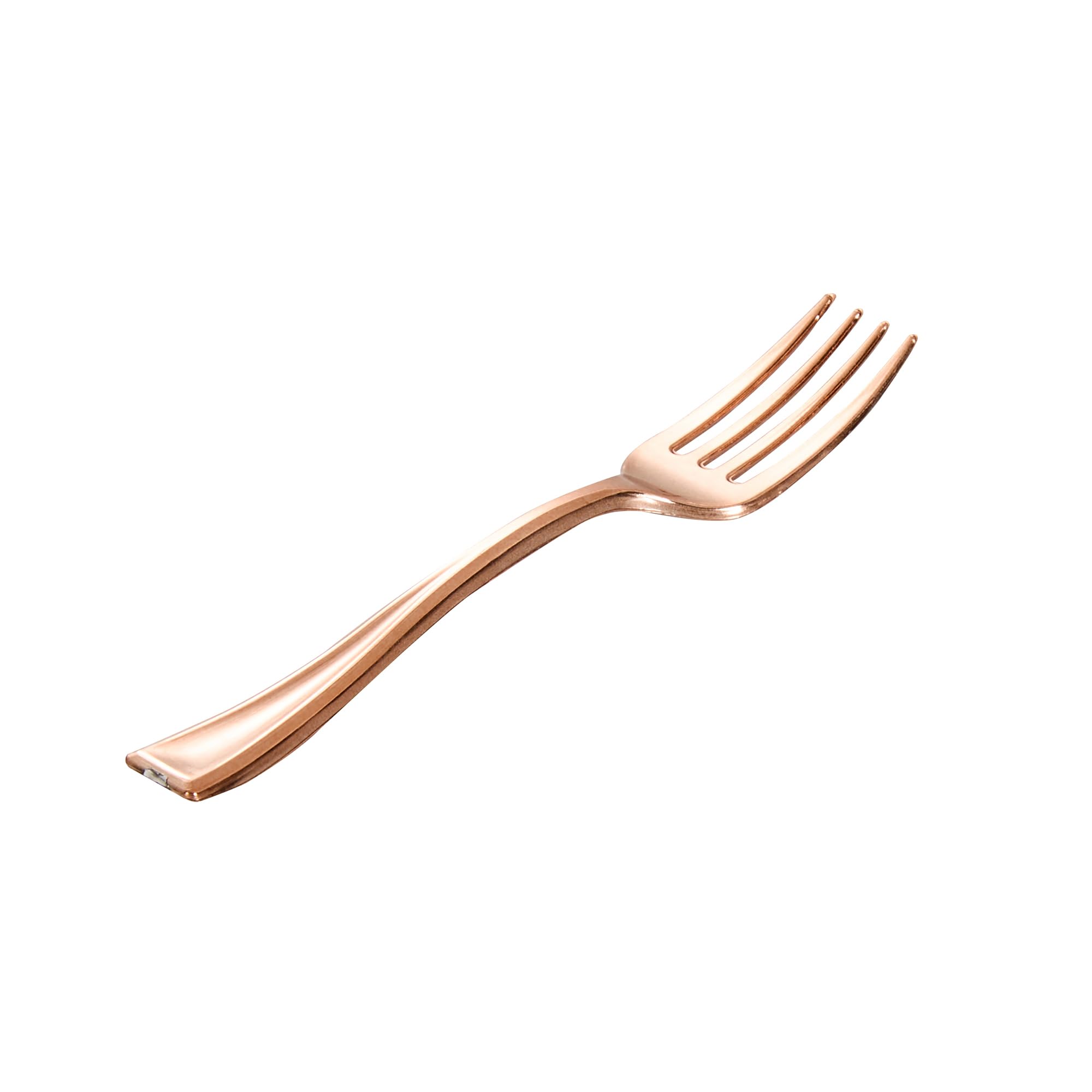 500-Pack 4 Inch Mini Plastic Forks - Heavy-Duty Disposable Appetizer Forks in Rose Gold for Hors D'oeuvres, Desserts, Samples | Perfect for Parties, Weddings, Catering & Events - Elegant & Durable