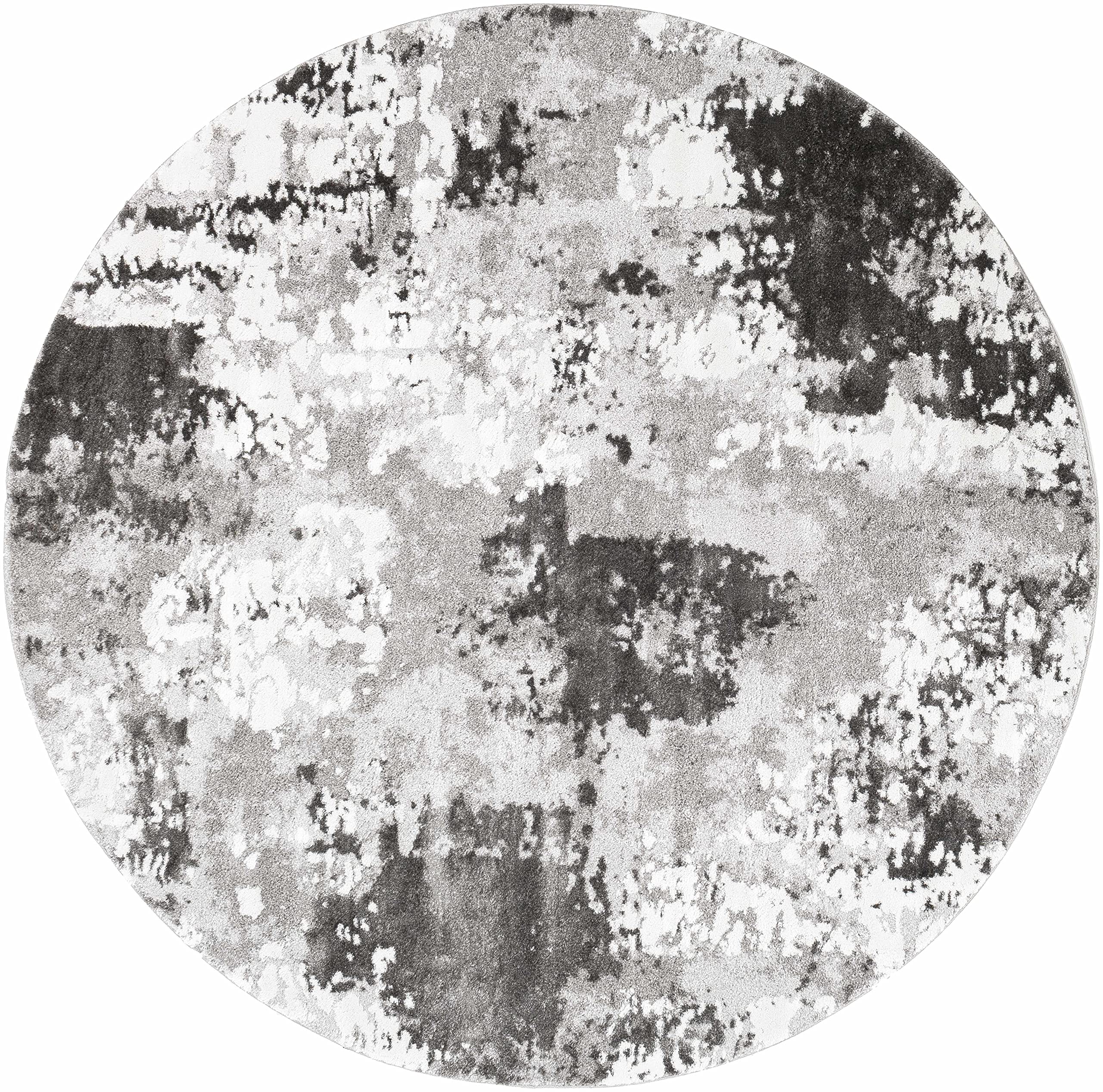 Hauteloom Balmat Modern High Pile Area Rug - Soft Round Carpet for Living Room & Bedroom - 5'3