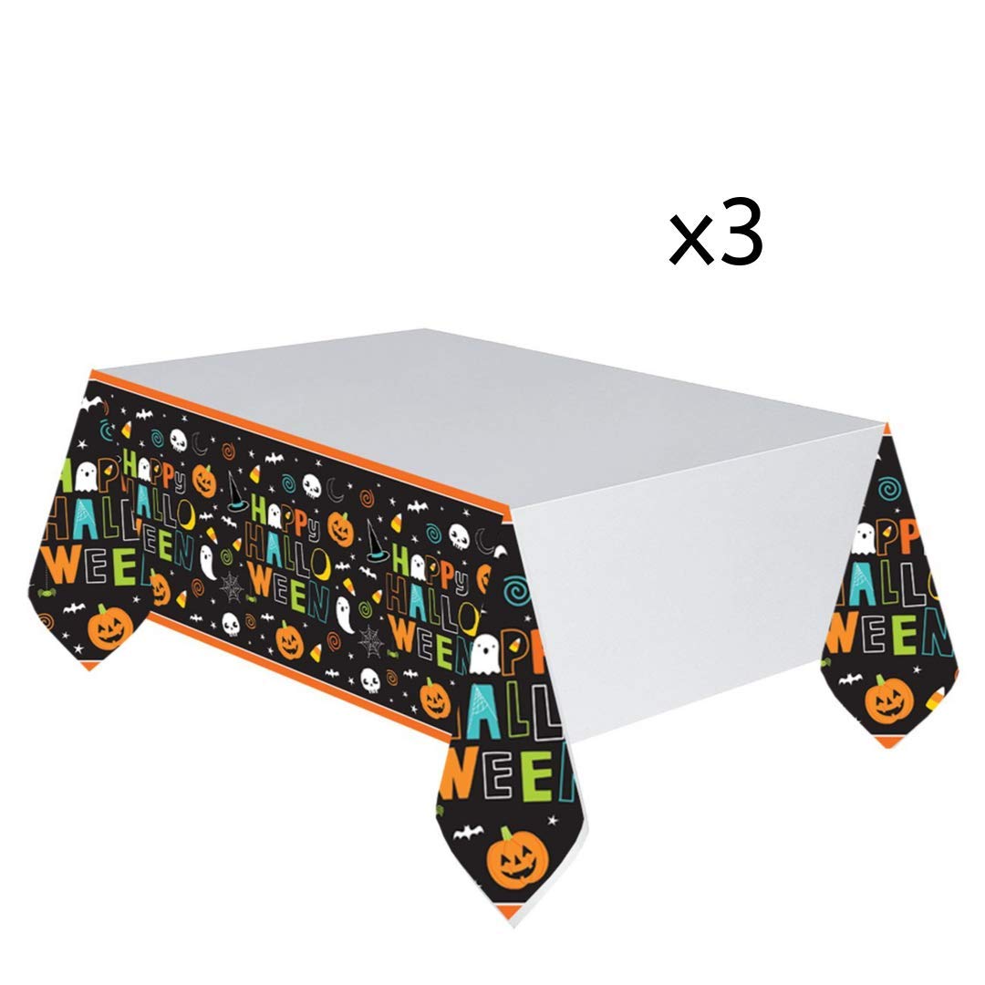 Halloween Party Supplies Set for 50 Guests - Spooky Themed Plates, Cups, Napkins & Table Covers - Perfect for Halloween Decorations, Trick or Treat Parties & Haunted House Events