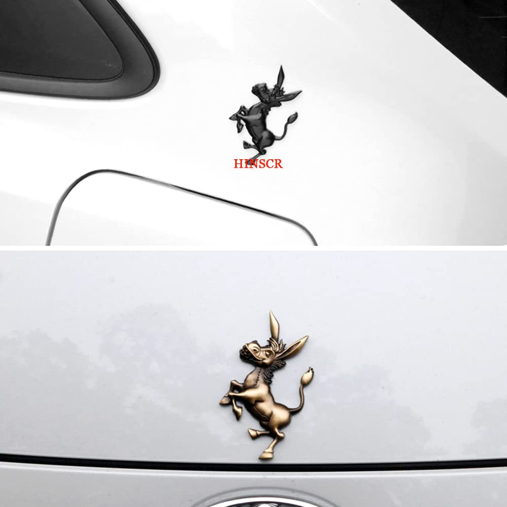 Donkey Metal 3D Car Hood Emblem - Black Decorative Badge Sticker for Car, Motorcycle, Laptop, Backpack - Perfect for Personalizing Vehicles and Accessories