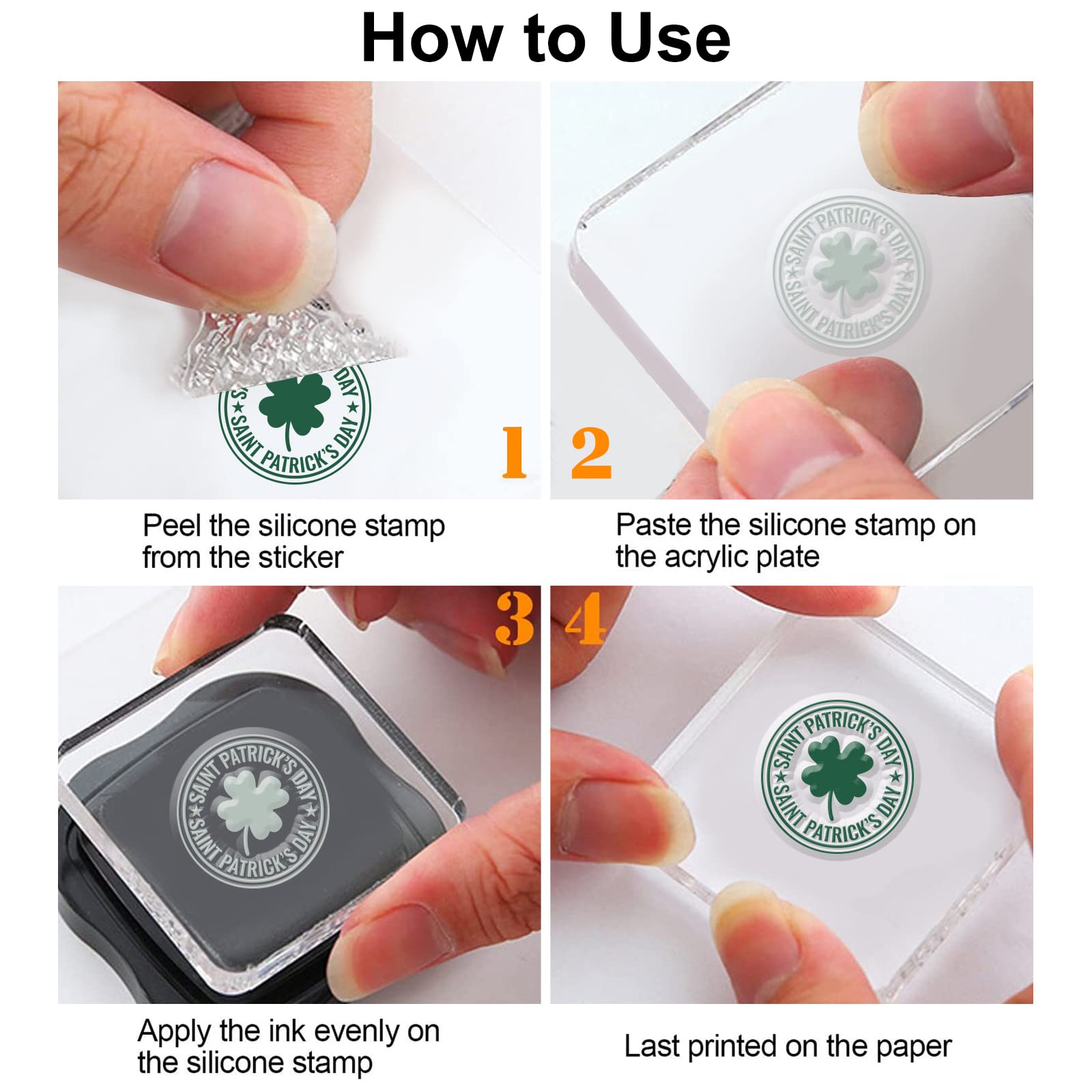 GLOBLELAND Lucky Clover Silicone Clear Stamps for DIY Scrapbooking - St. Patrick's Day, Birthday & Valentine's Day Card Making, Photo Album Decoration, Paper Crafts - Perfect for Handmade Greeting Cards and Craft Projects