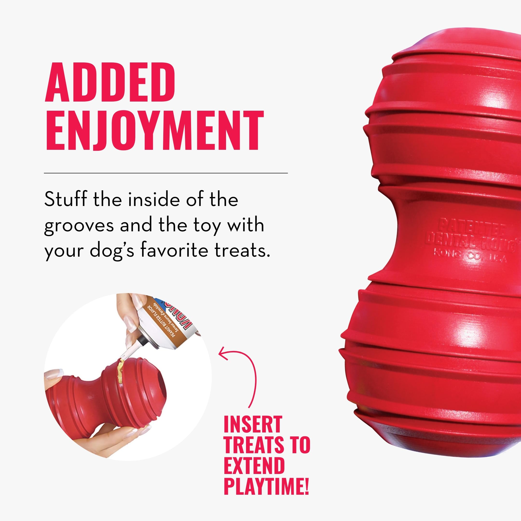 **KONG Dental Dog Toy for Large Dogs - Durable Natural Rubber Chew Toy for Dental Care, Teeth Cleaning & Gum Health - Stuffable for Treats - Satisfies Chewing Instincts - Perfect for Aggressive Chewers & Playtime**