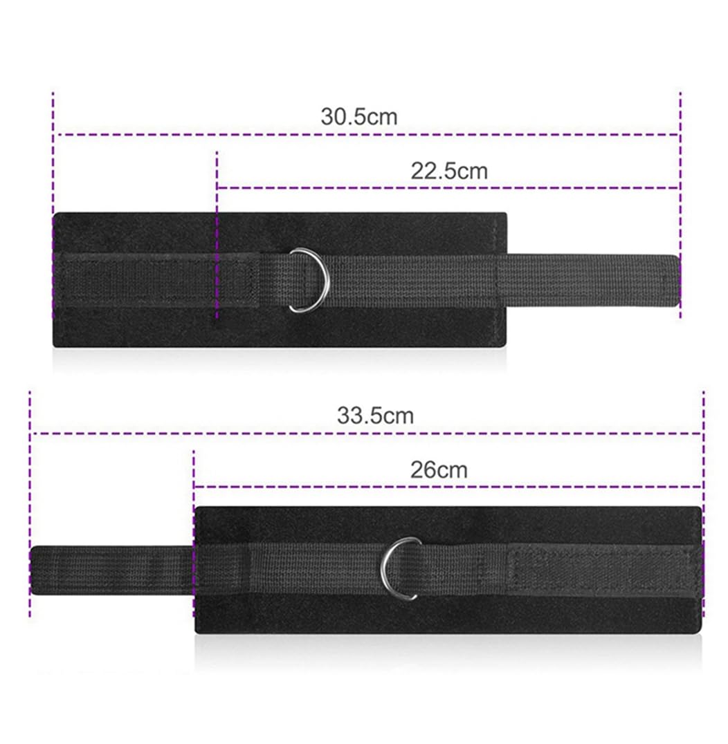 King Size Bed Bondage Restraints Kit for Couples - Under Mattress Wrist & Ankle Cuffs, Sex Tie Downs, Hand Ties & Leg Spreader Bar - Adult Play Accessories for BDSM, Role Play & Spicing Up Your Bedroom