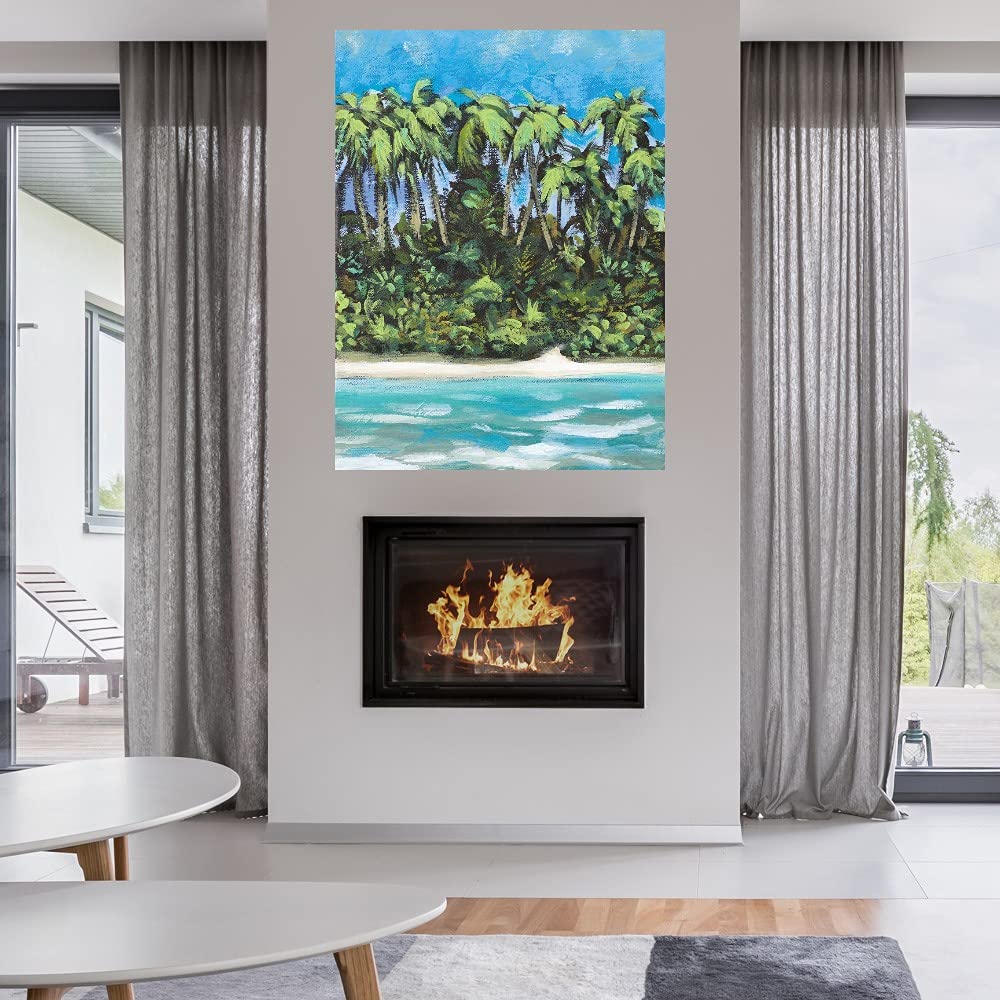 Coastal Escape Fine Art Canvas Wall Decor by Artist Dan Meneely - 24x32 Inches Ready to Hang - Perfect for Living Room, Bedroom, Office & More - Beach Theme Home Decor for Relaxing Coastal Vibes