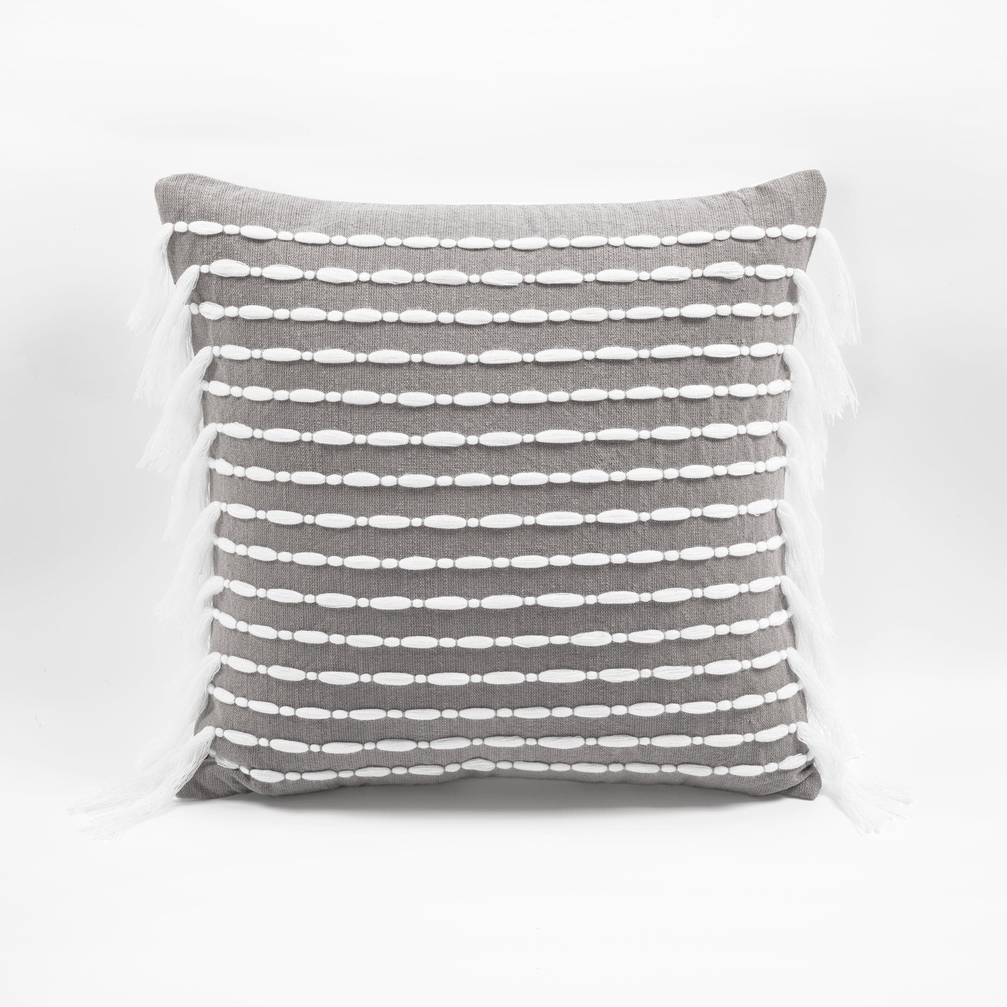 Elegant Linear Tassel Decorative Throw Pillow Cover - Boho Chic Home Decor for Sofa, Bed & Living Room