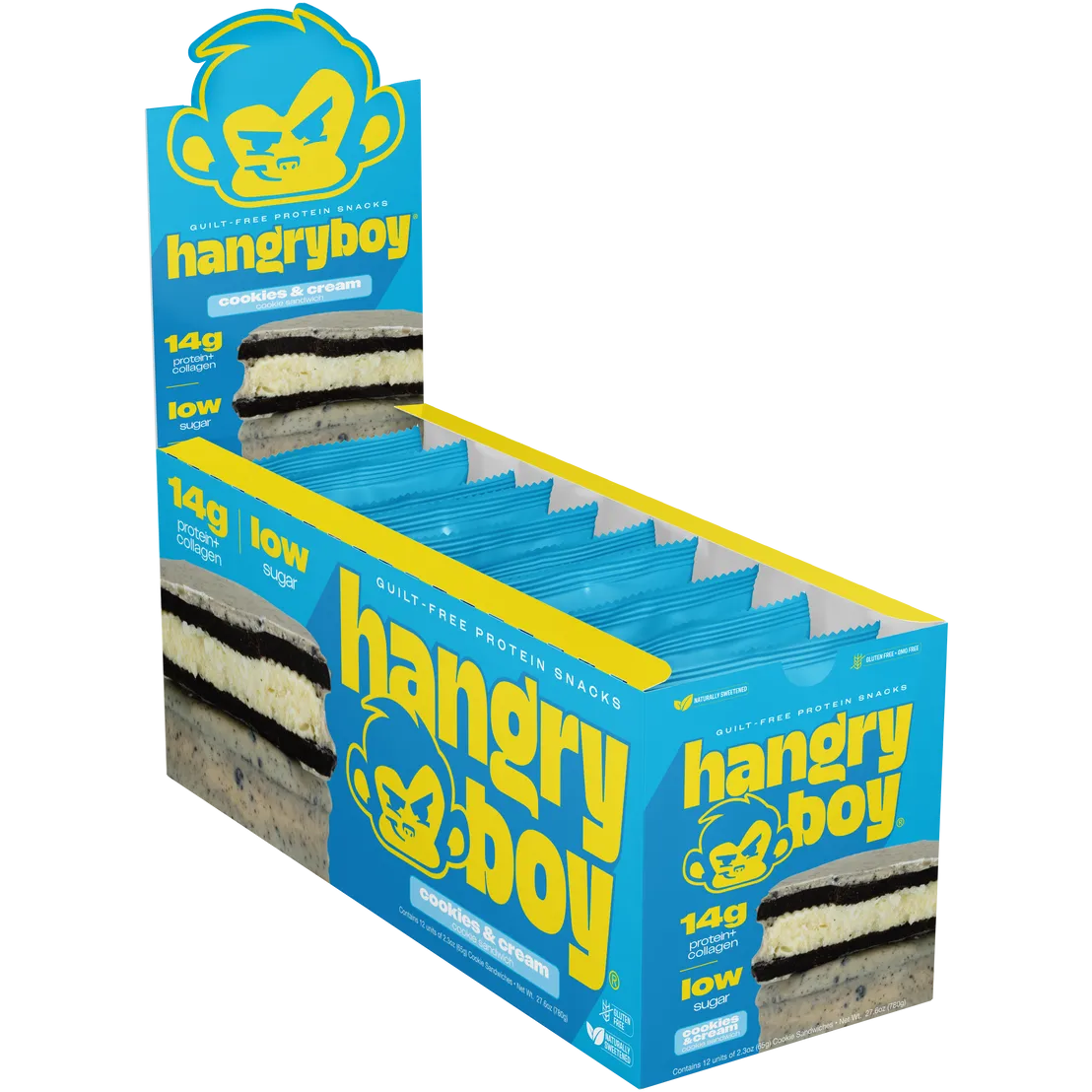 Hangryboy Protein Cookie Sandwich - High Protein Snack for Weight Loss, Muscle Building & Energy Boost | Perfect for Gym, Workouts, Office & On-the-Go Nutrition