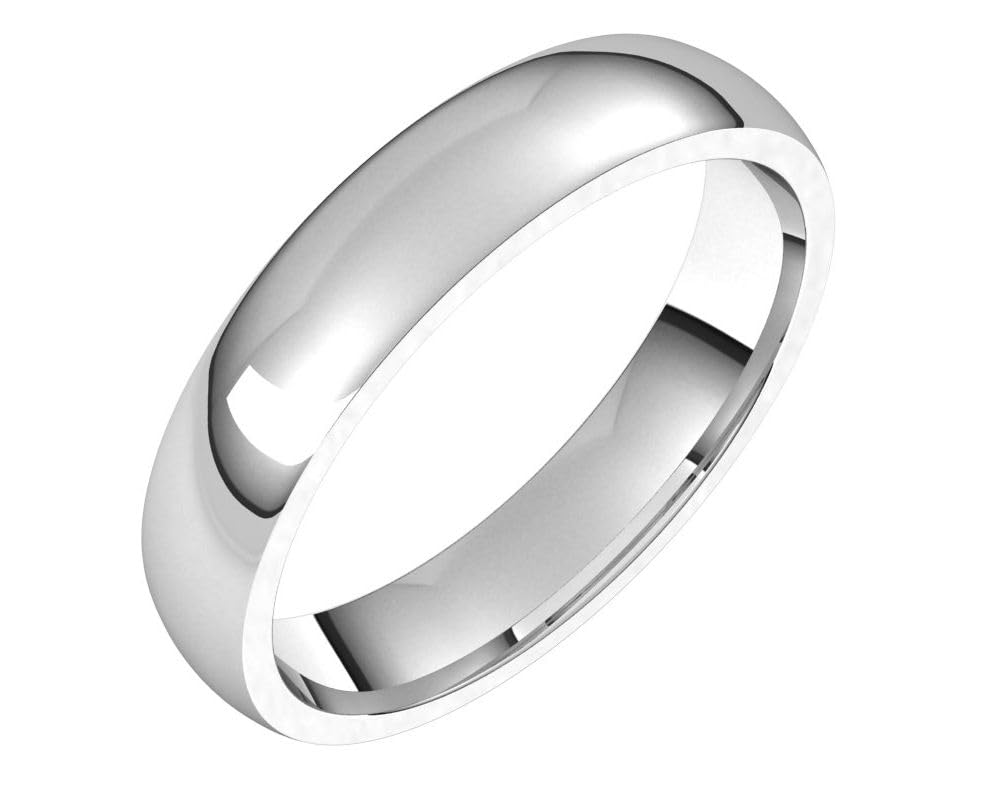 10K White Gold 4mm Comfort Fit Wedding Band for Women & Men