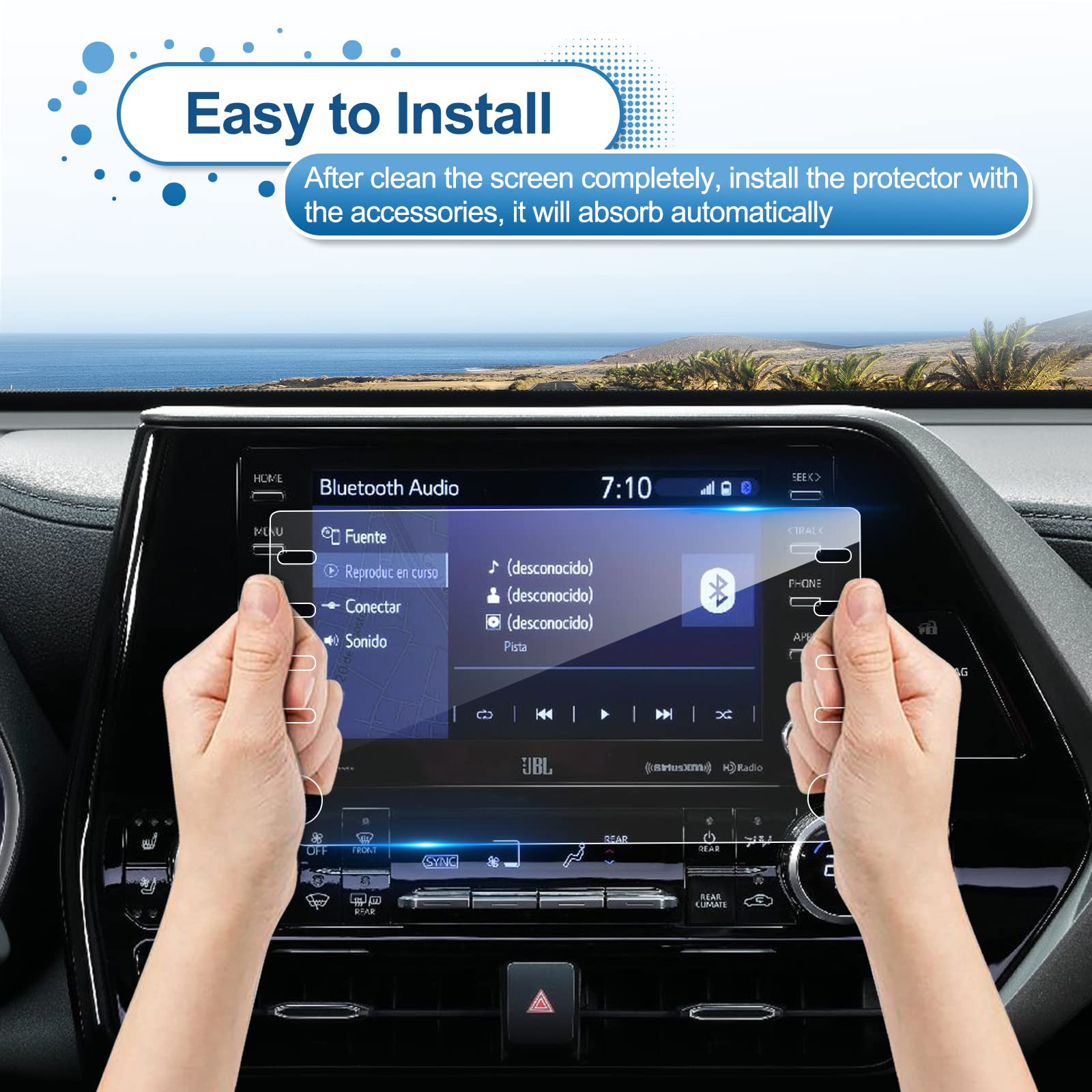 Coleya 8-Inch Tempered Glass Screen Protector for Toyota Highlander 2020-2022 - Scratch-Resistant for Touchscreen Display