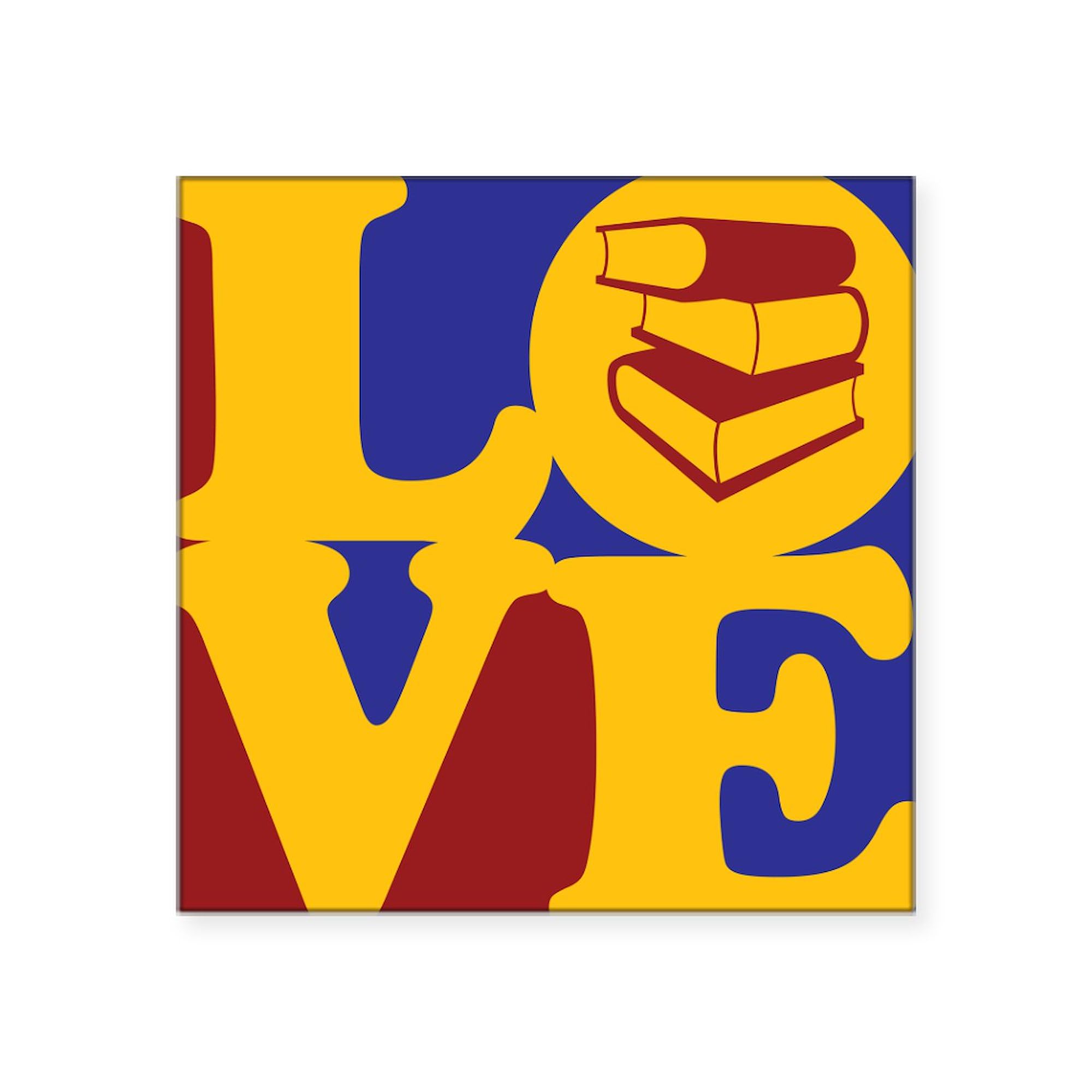 Library Work Love Rectangle Sticker - Durable Car Bumper Decal & Square Sticker for Laptops, Books, Water Bottles - Perfect for Librarians, Book Lovers & Office Workers